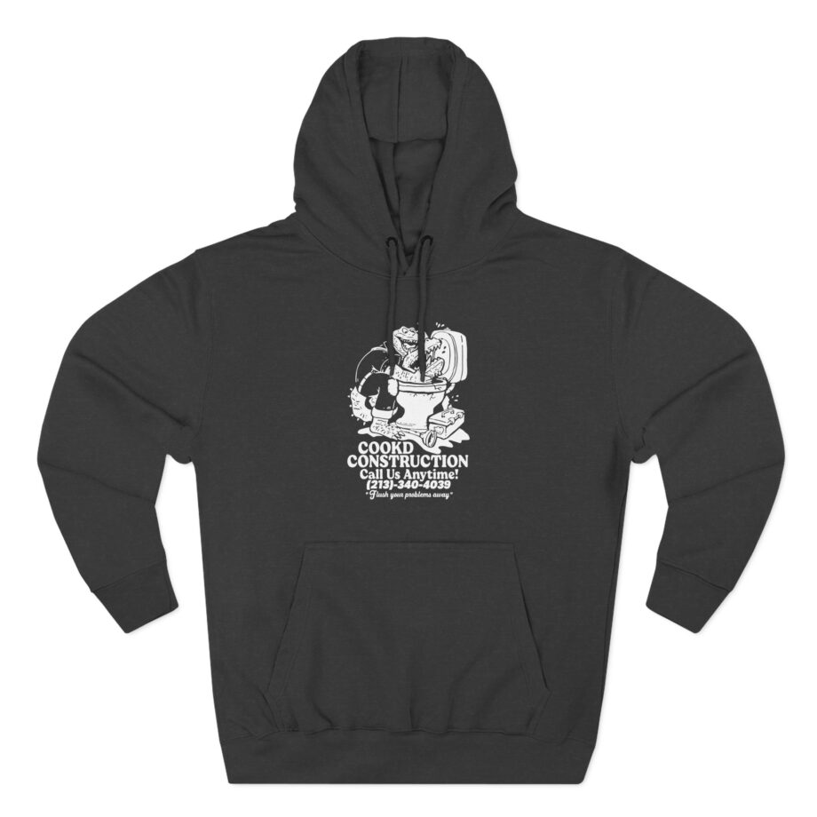 Lazarbeam  Cookd Construction Call Us Anytime Three-Panel Fleece Hoodie
