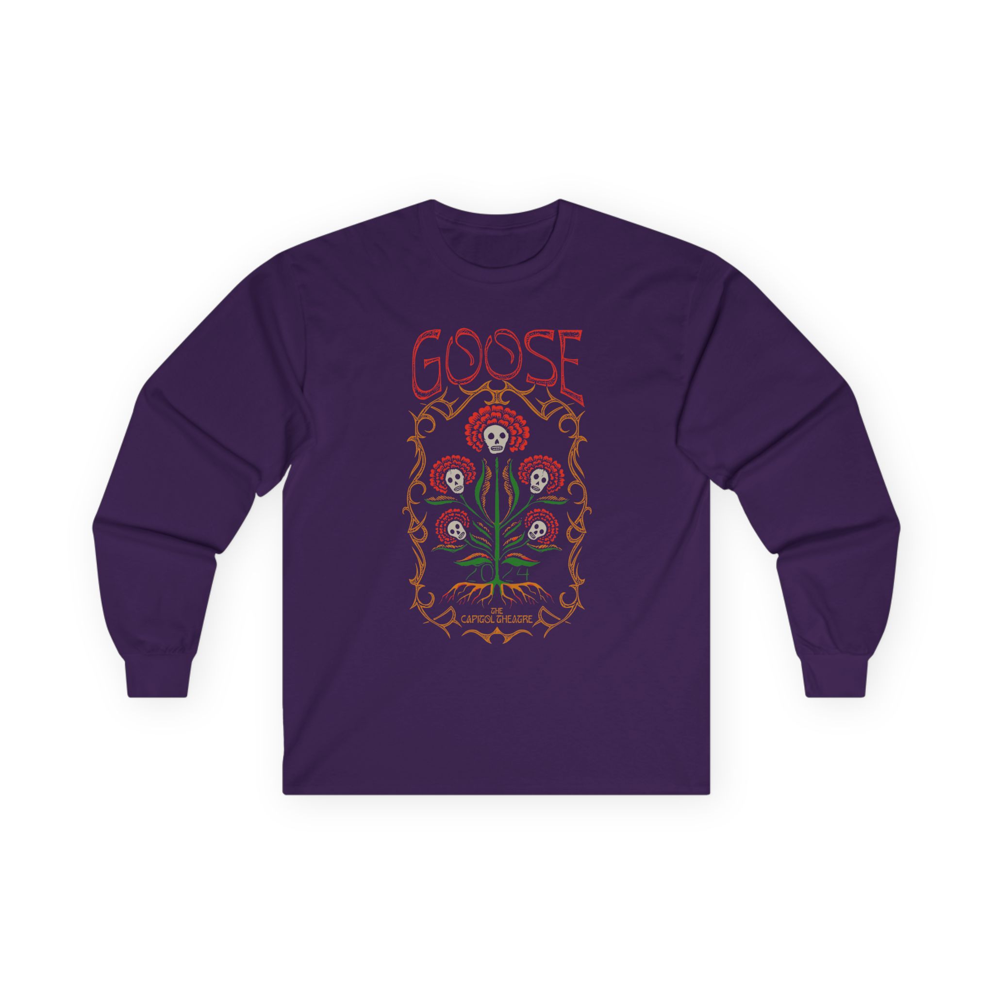 Goose Skull Flowers Unisex Ultra Cotton Long Sleeve Tee