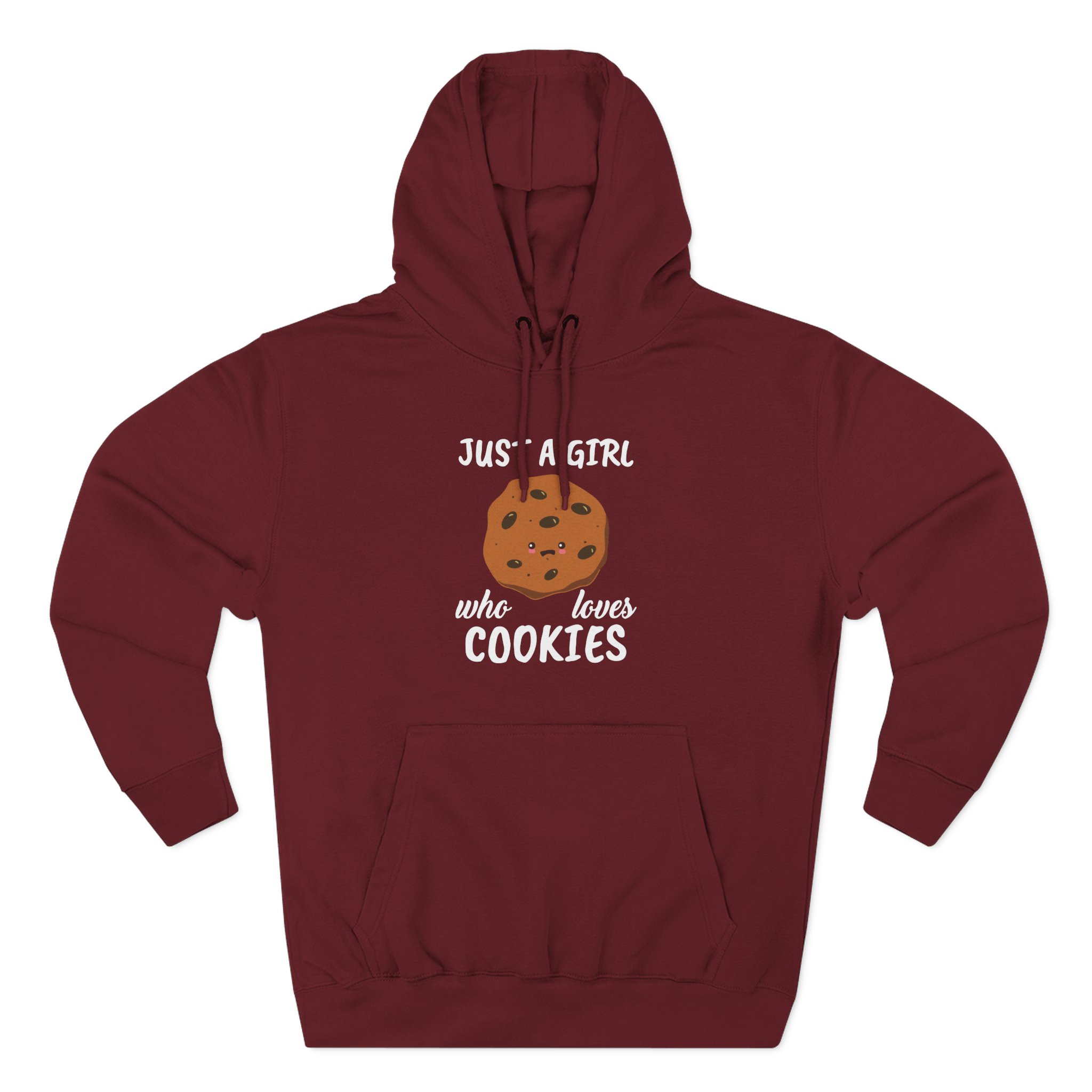 Cookieswirlc Just a Girl Who Loves Cookies Three-Panel Fleece Hoodie