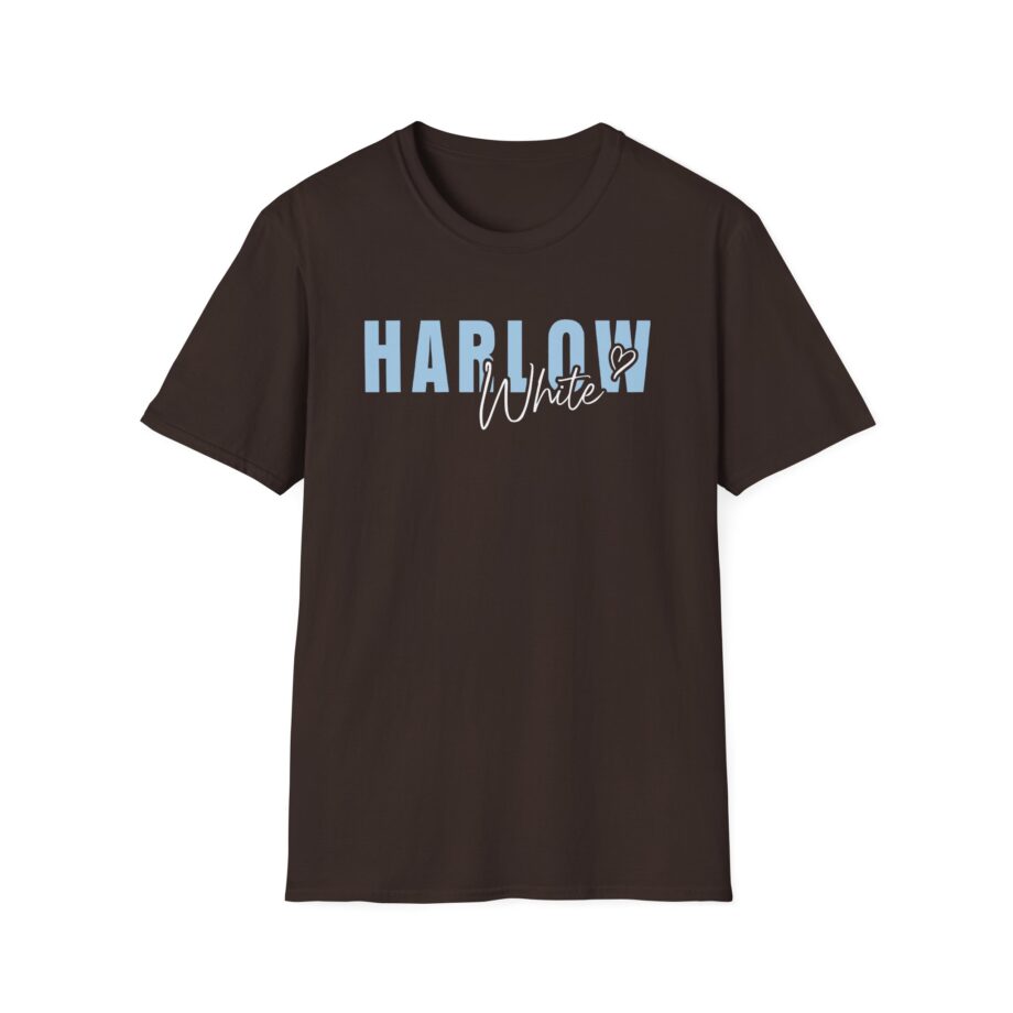 Harlow and Popcorn White Unisex Softstyle T-Shirt