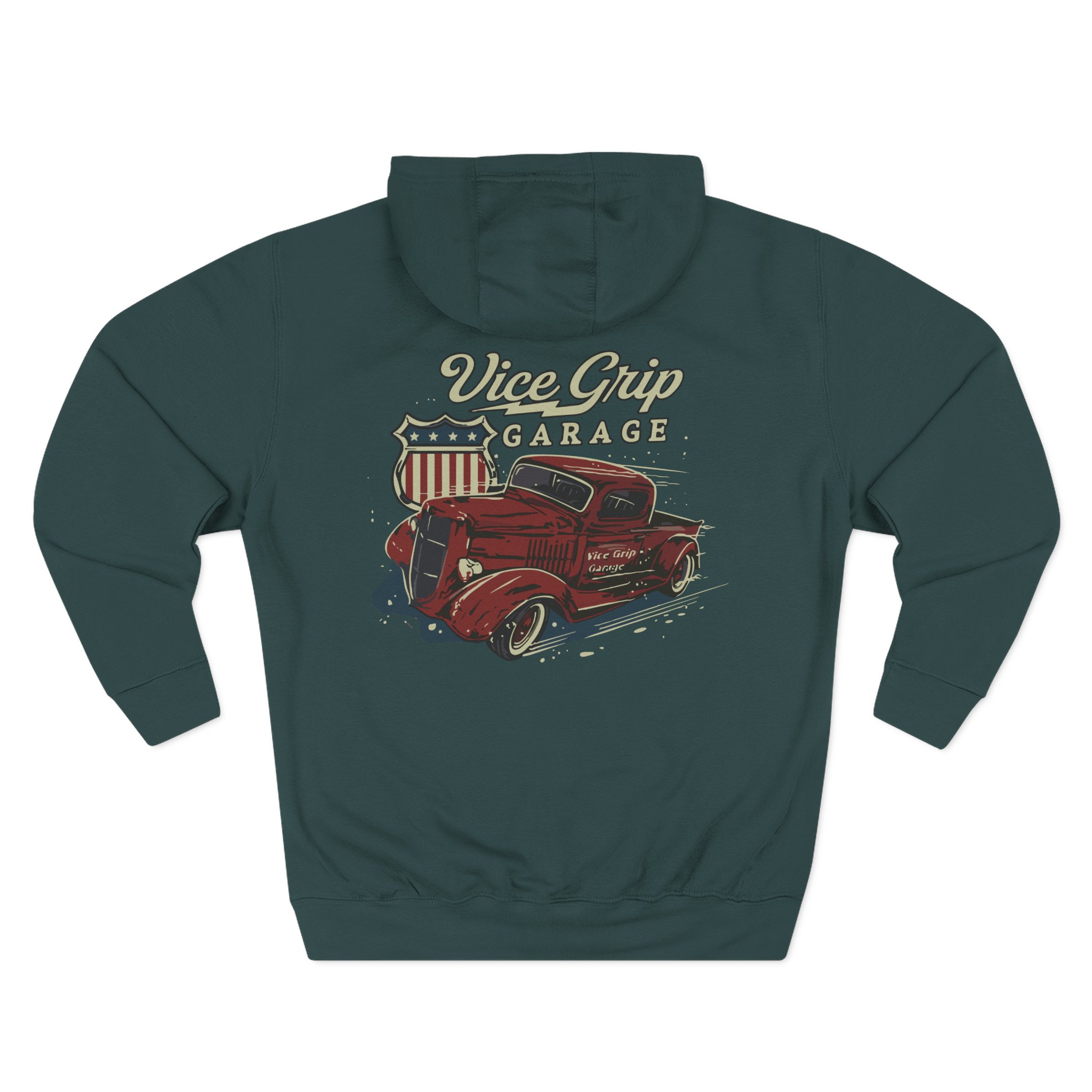 Vicegripgarage 1935 Truck Work Three-Panel Fleece Hoodie