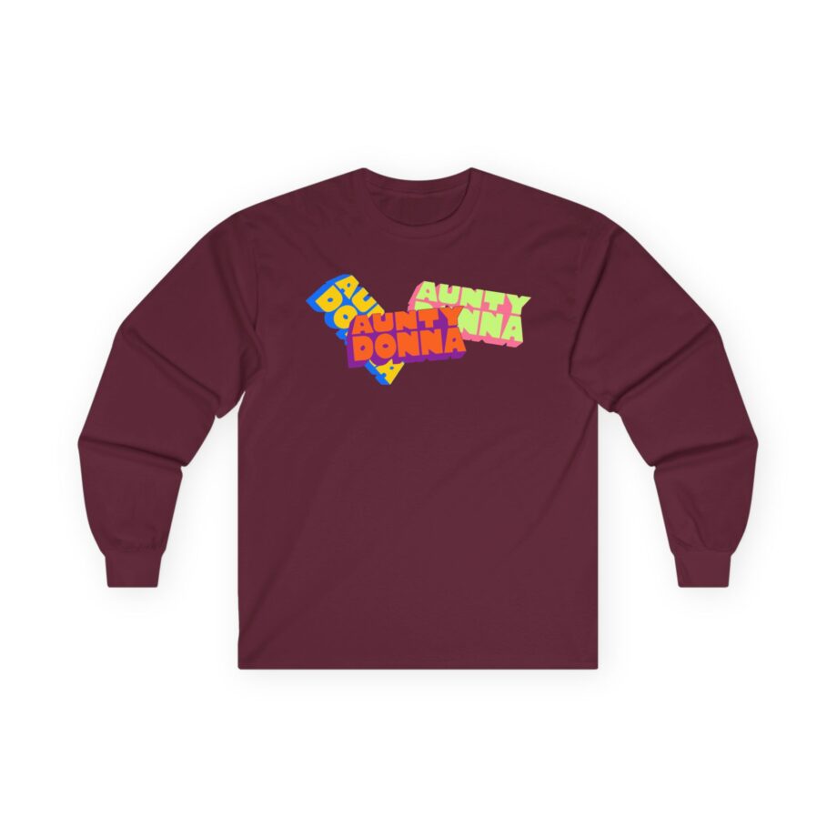 Aunty Donna Three Logo Unisex Ultra Cotton Long Sleeve Tee
