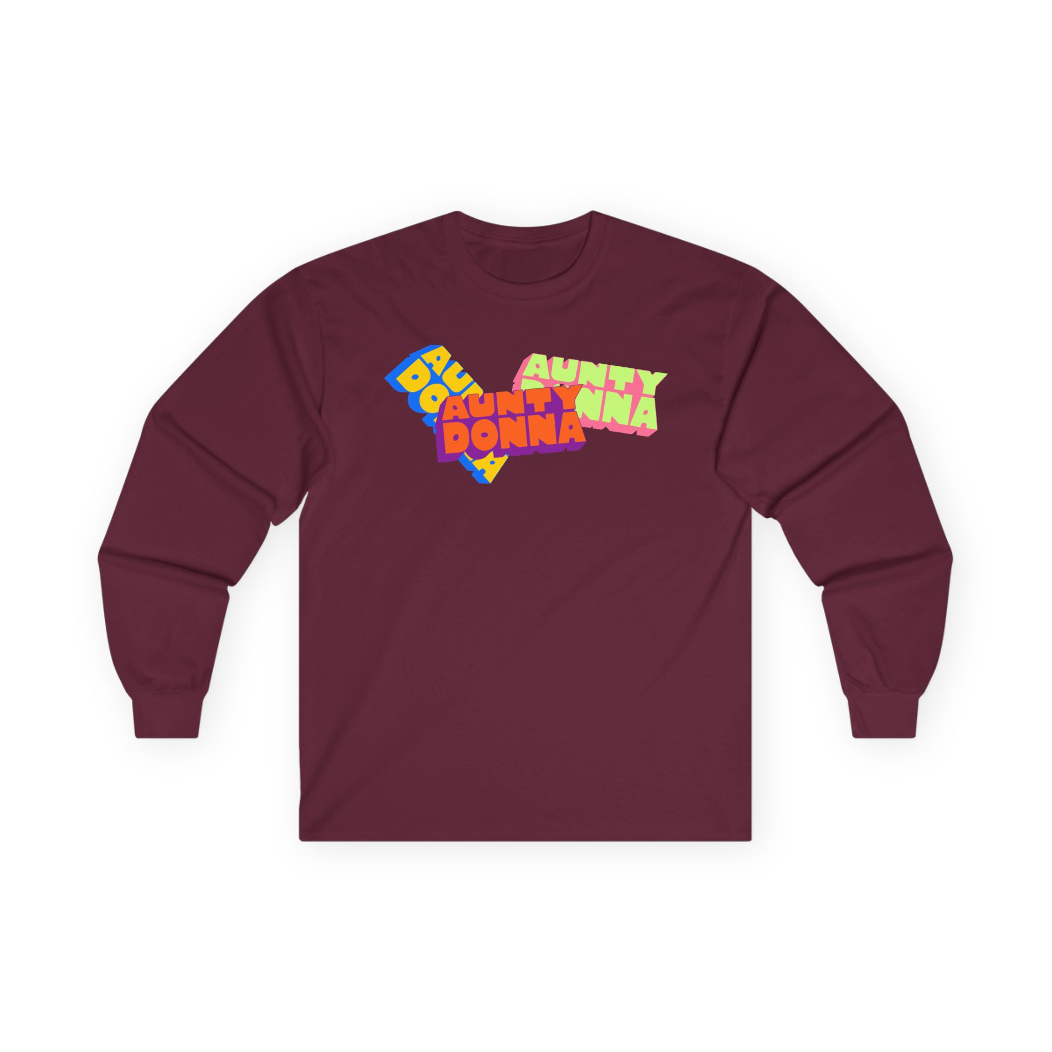 Aunty Donna Three Logo Unisex Ultra Cotton Long Sleeve Tee