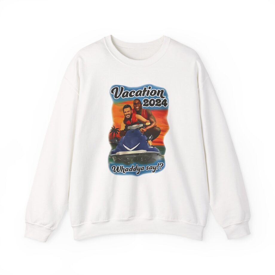 Magic Johnson and Jimmy Kimmel Vacation 2024 Whaddya Say Unisex Heavy Blend™ Crewneck Sweatshirt