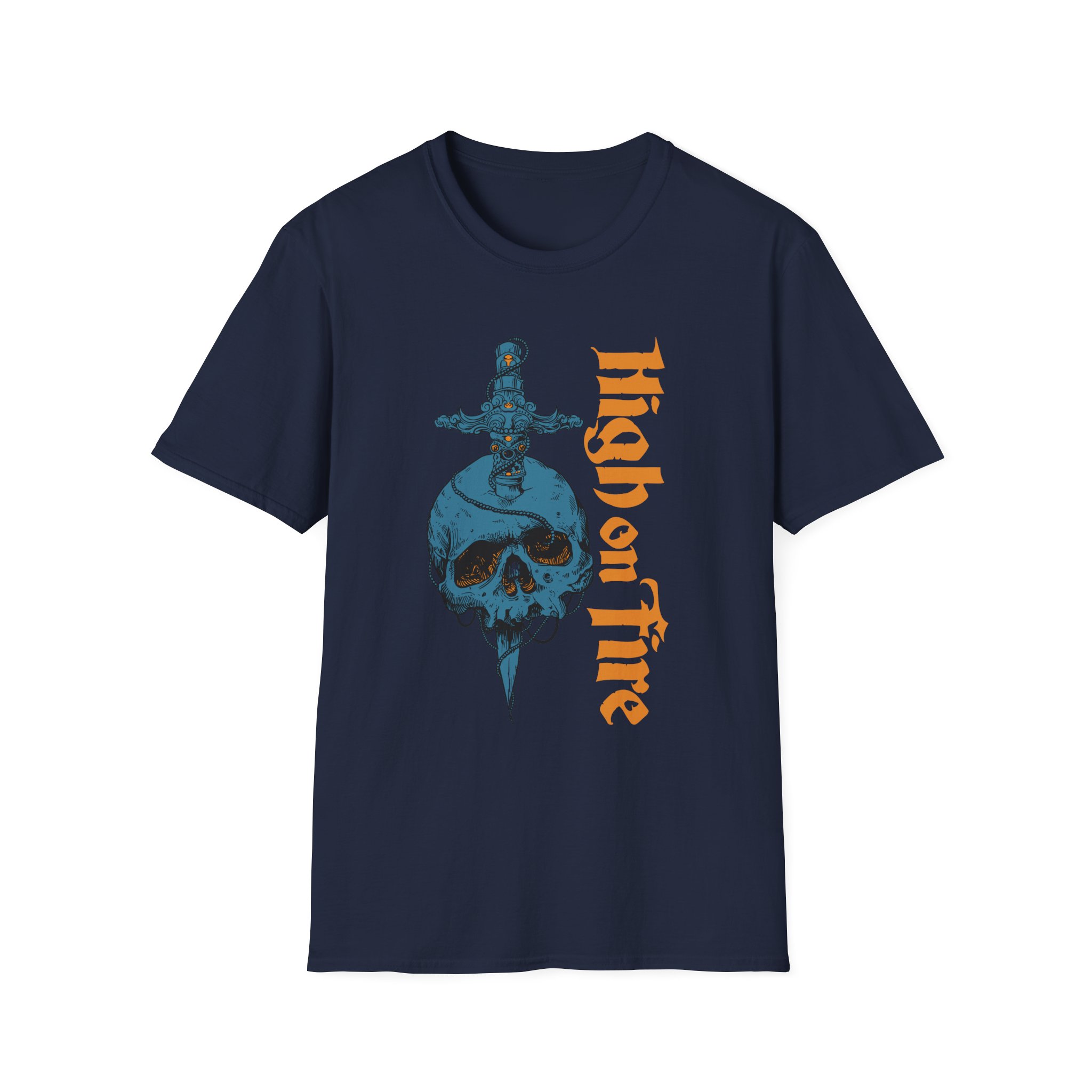 High on Fire Skull Knife Unisex Softstyle T-Shirt