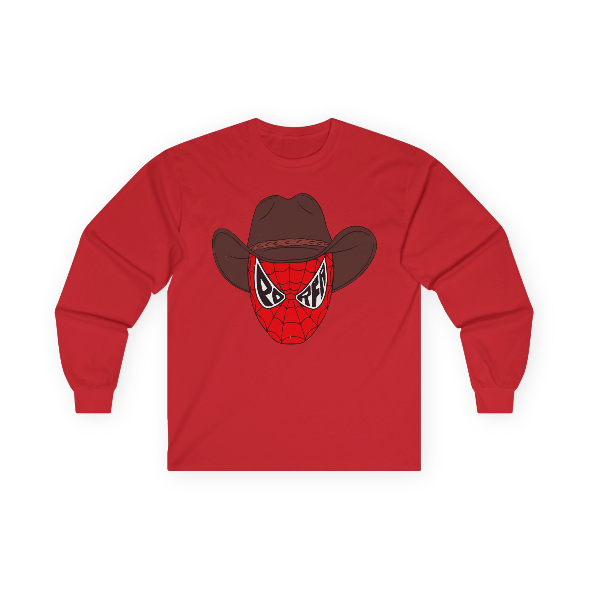 Porfa Spider Man Cowboy Hat Unisex Ultra Cotton Long Sleeve Tee