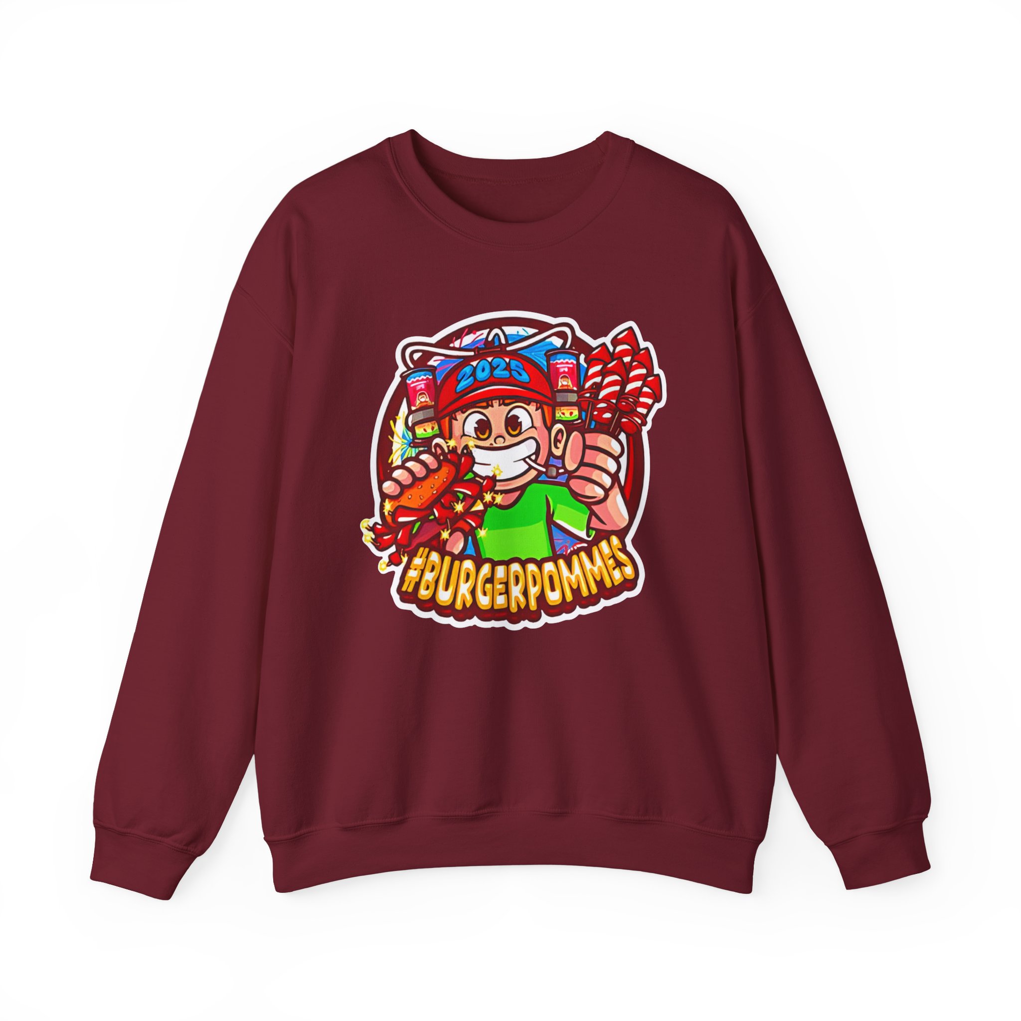 Burger Pommes Unisex Heavy Blendâ„¢ Crewneck Sweatshirt