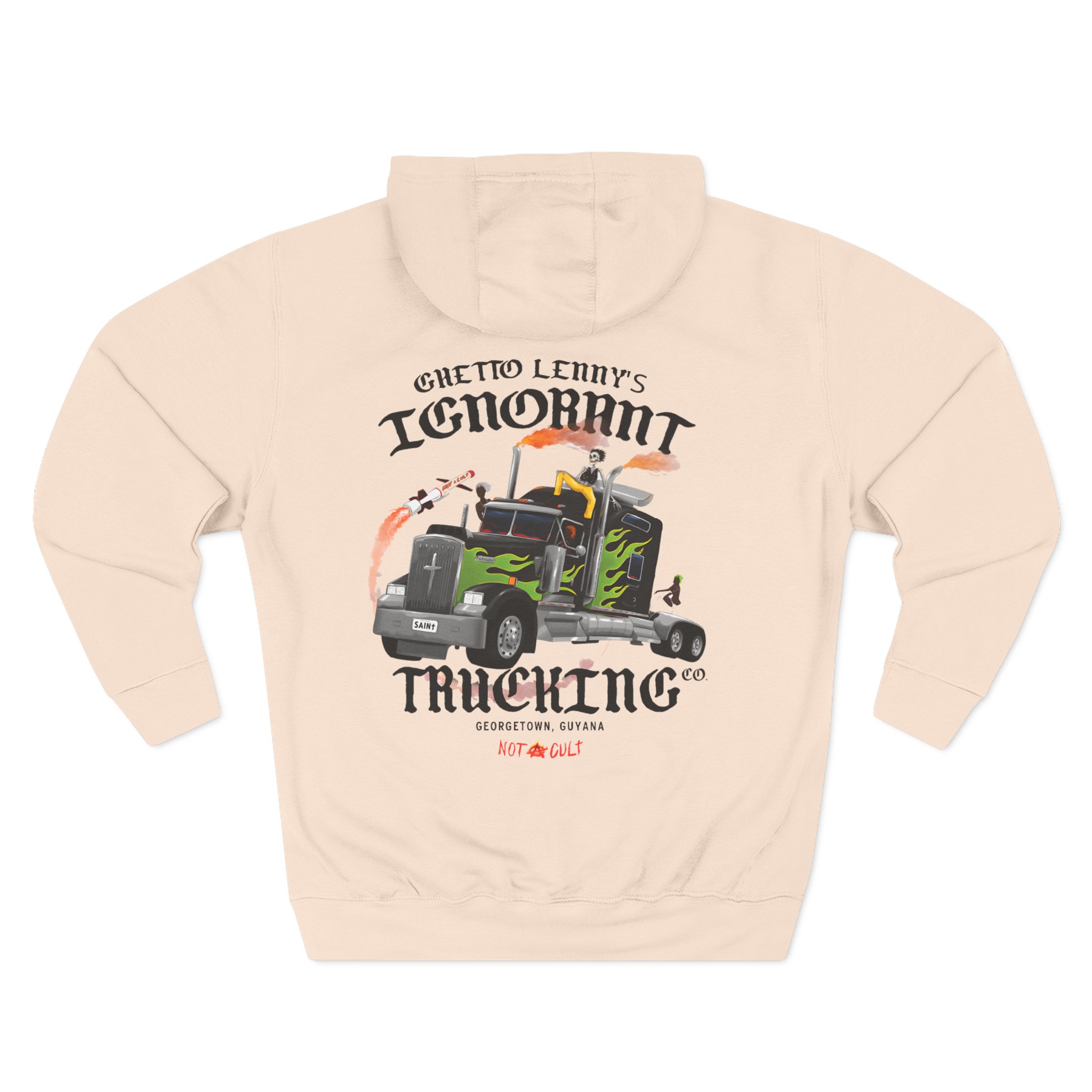 Saint Jhn Ghetto Lenny's Trucking Co. Three-Panel Fleece Hoodie
