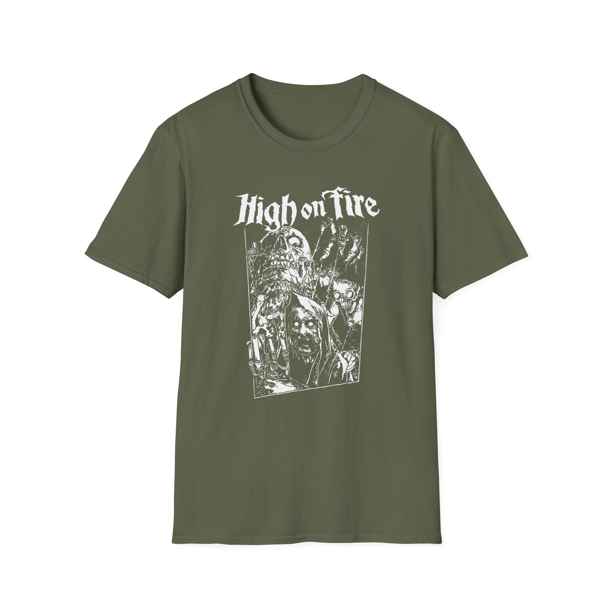 High on Fire Horror Unisex Softstyle T-Shirt