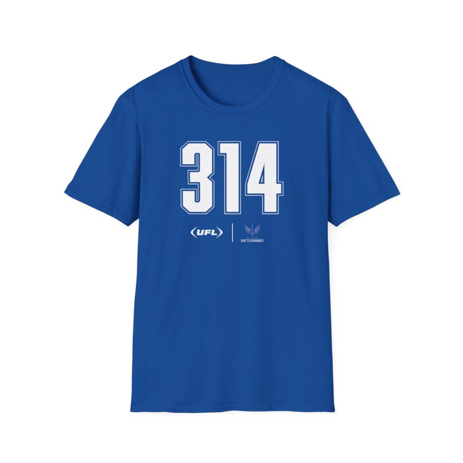 St. Louis Battlehawks Area Code Unisex Softstyle T-Shirt