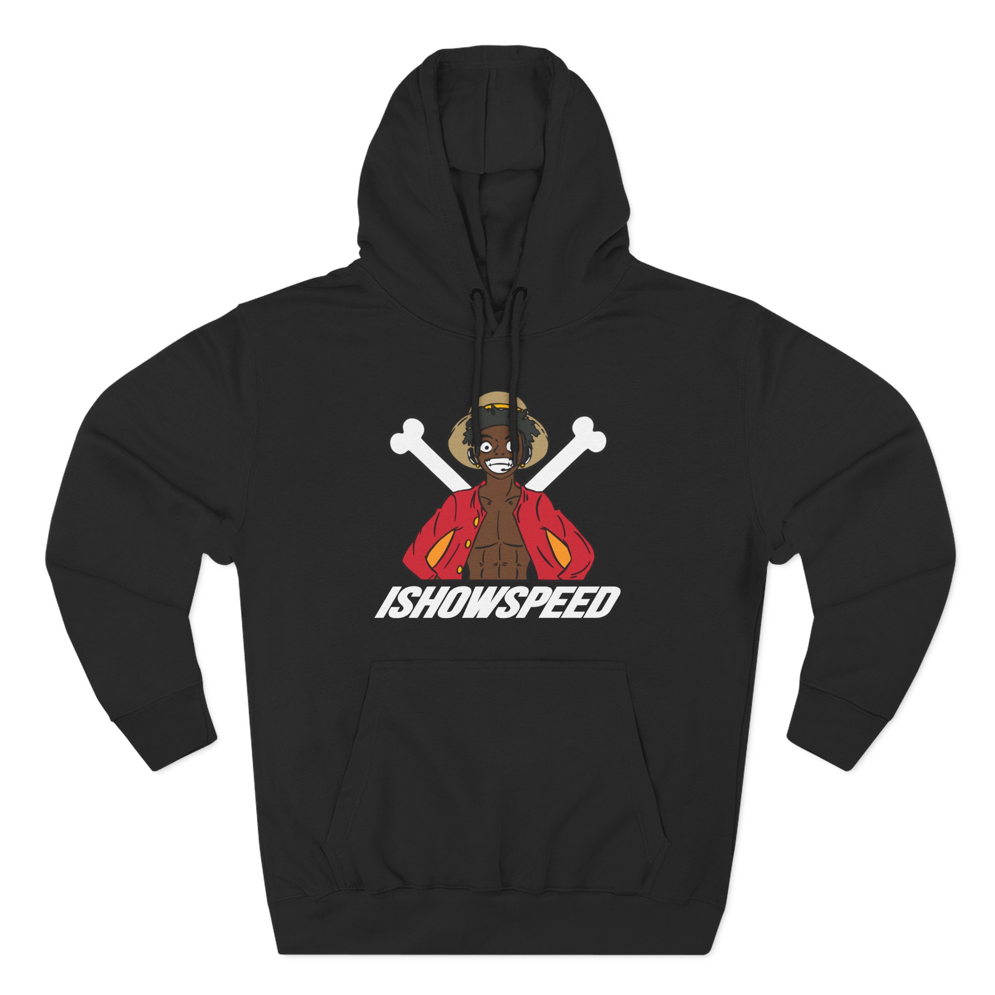 Luffy Ishowspeed Three-Panel Fleece Hoodie