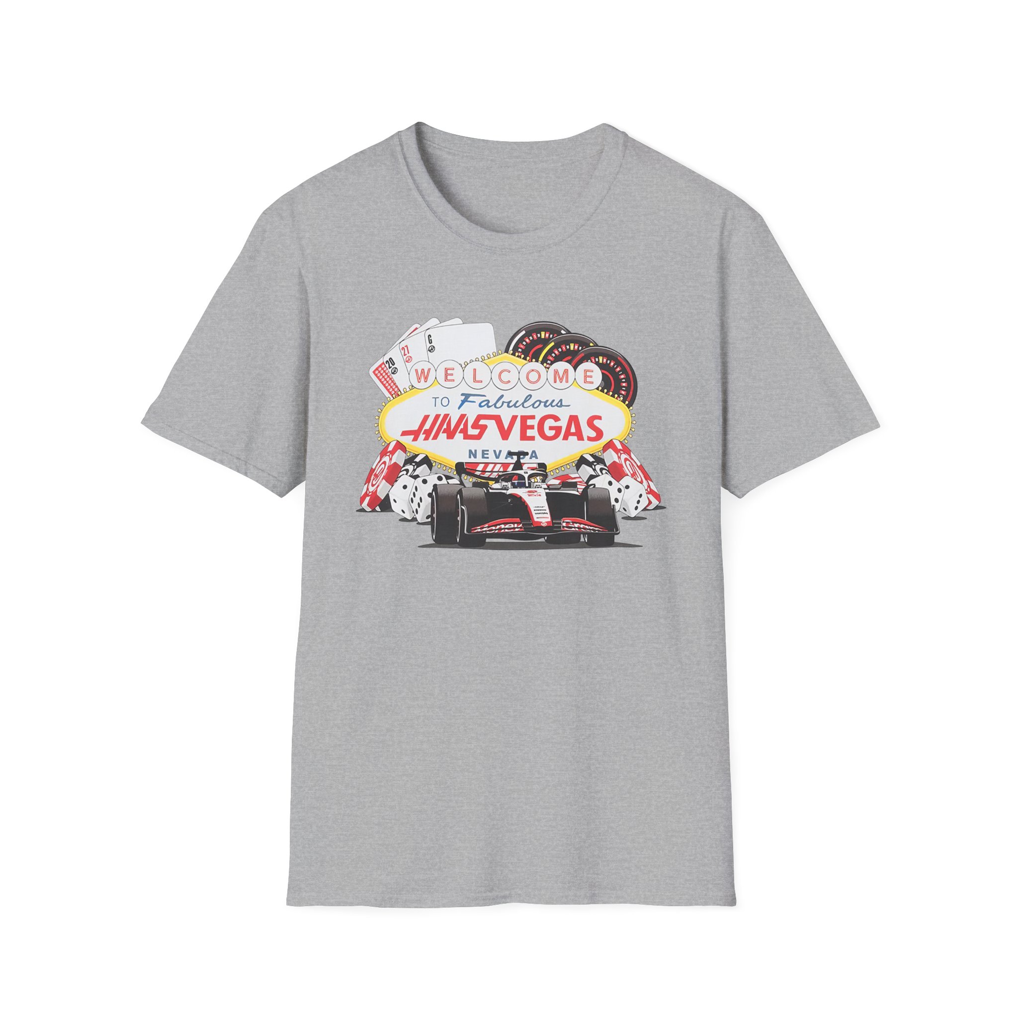 Haas F1 Las Vegas Gp Unisex Softstyle T-Shirt