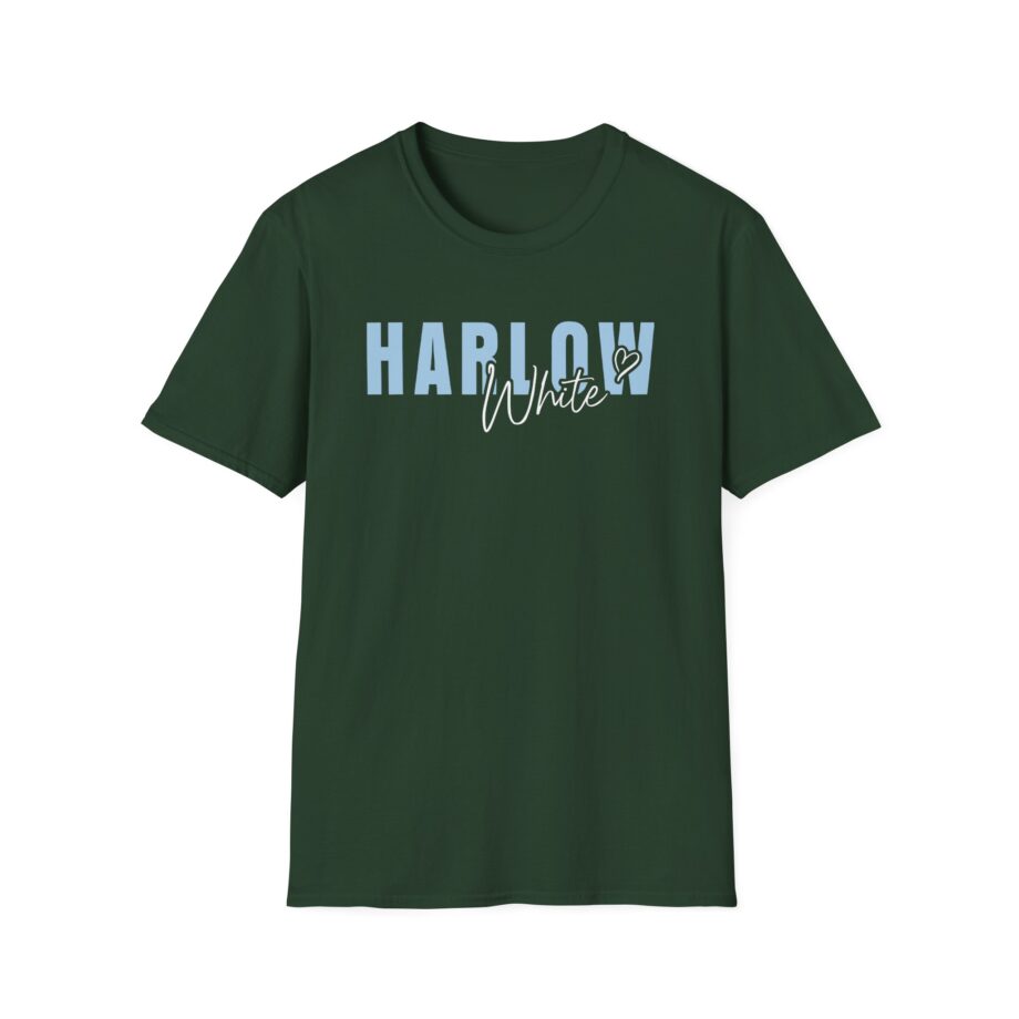 Harlow and Popcorn White Unisex Softstyle T-Shirt