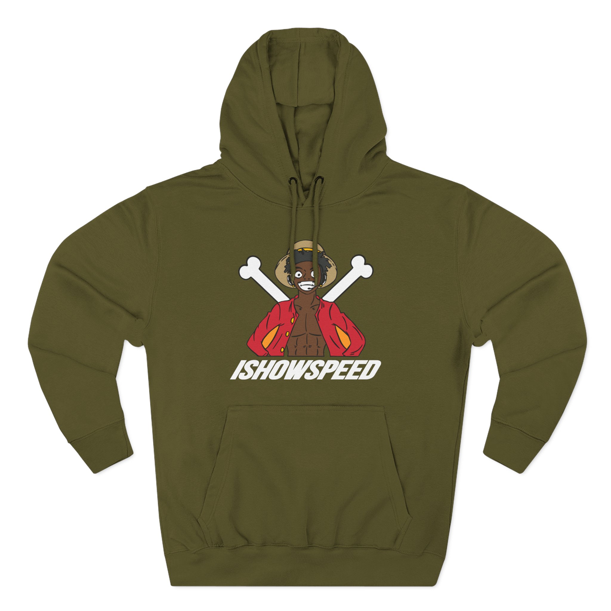Luffy Ishowspeed Three-Panel Fleece Hoodie