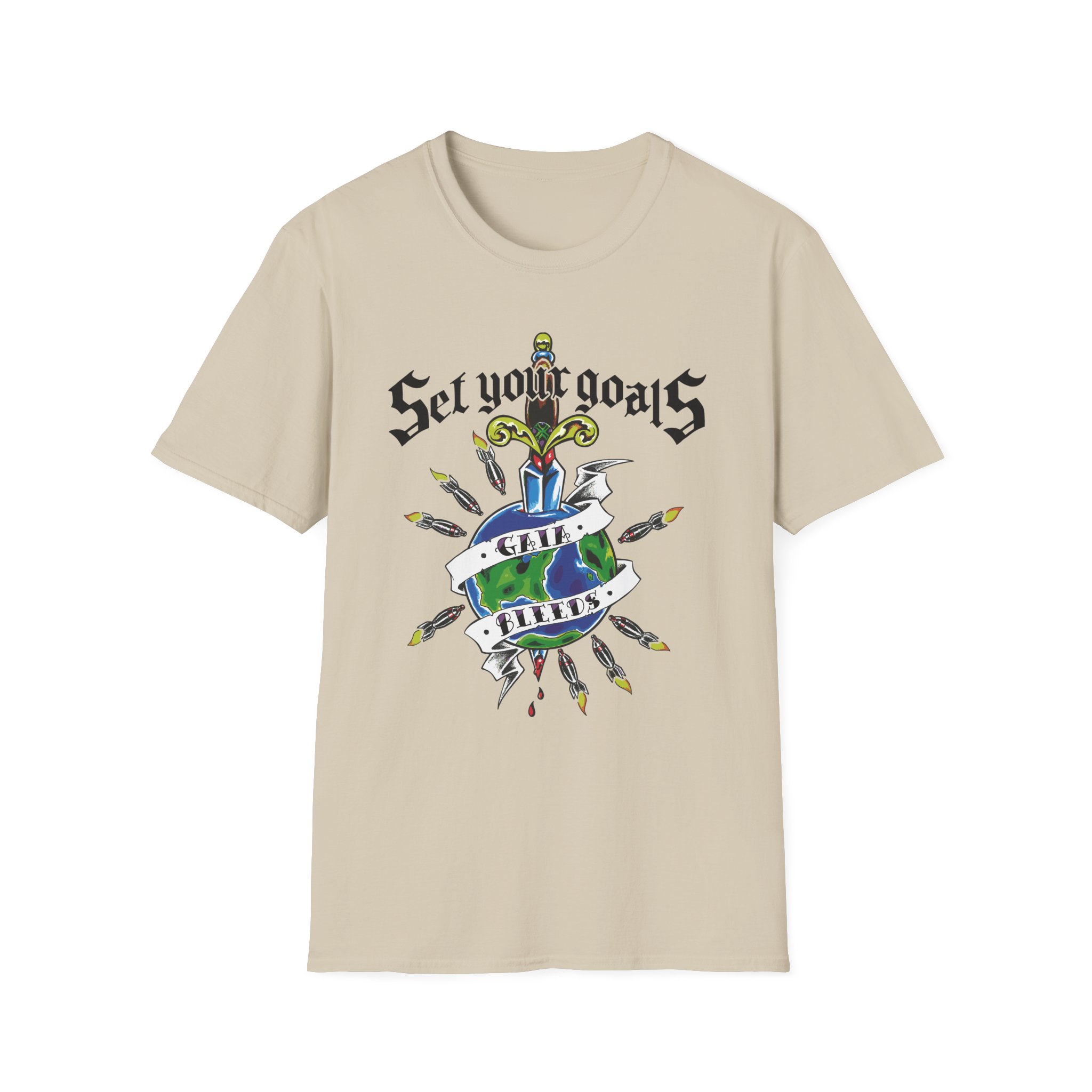 Set Your Goals Gaia Bleeds Unisex Softstyle T-Shirt