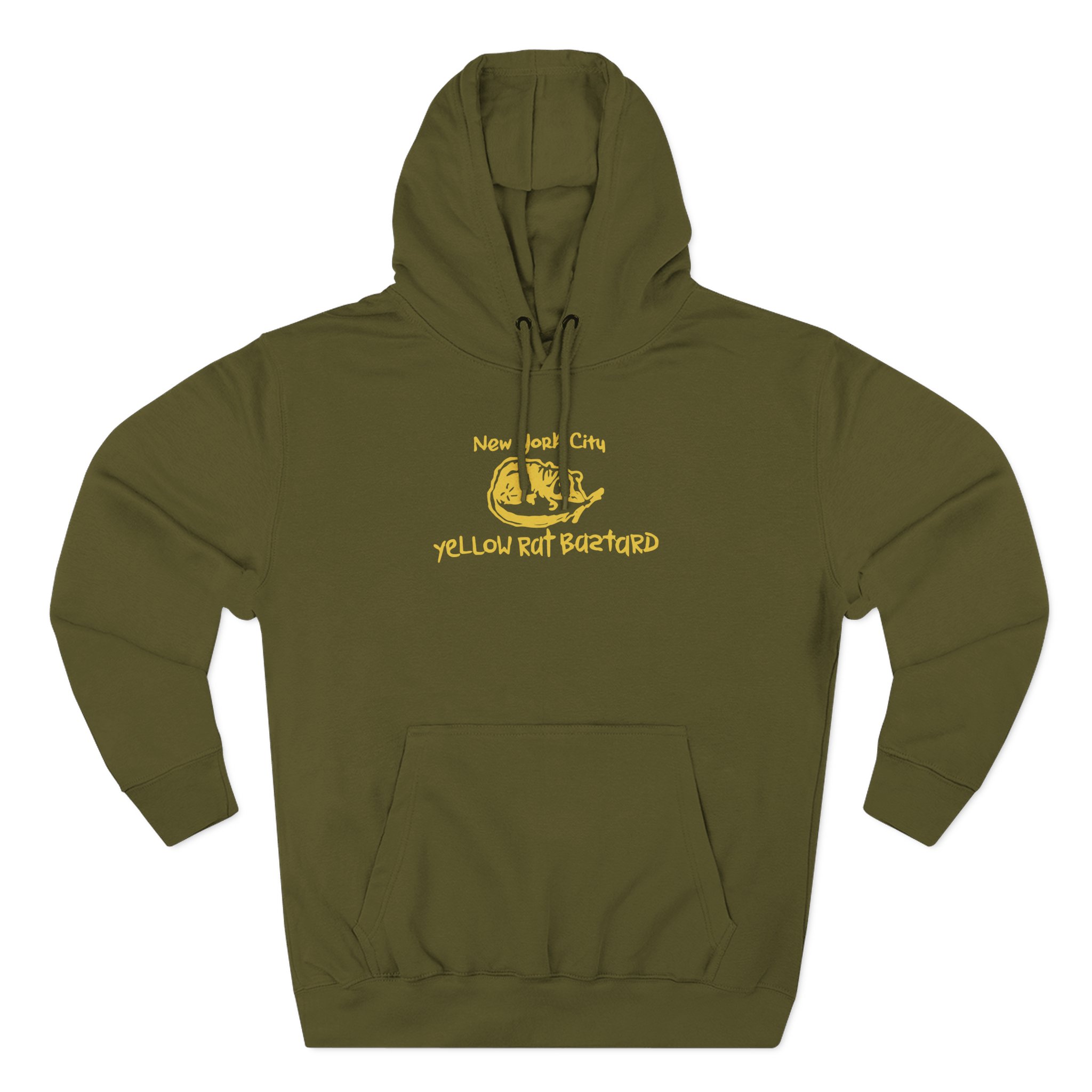 Ishowspeed John Galt Nyc Yellow Rat Bastard Three-Panel Fleece Hoodie