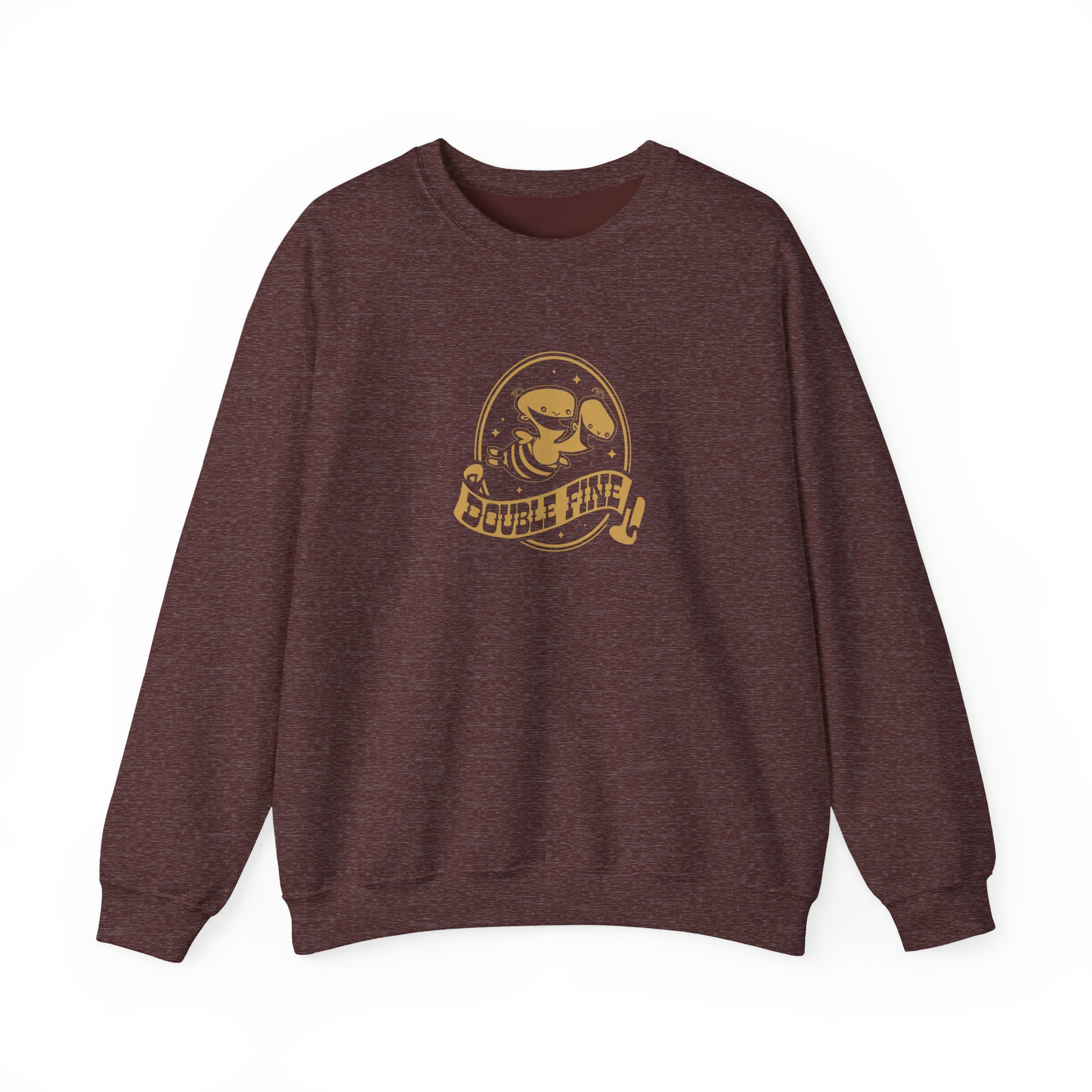 Double Fine Golden Two-headed Baby Unisex Heavy Blendâ„¢ Crewneck Sweatshirt