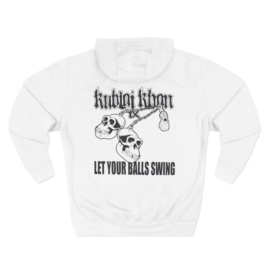 Kublai Khan - Let the Balls Swing Natural Three-Panel Fleece Hoodie