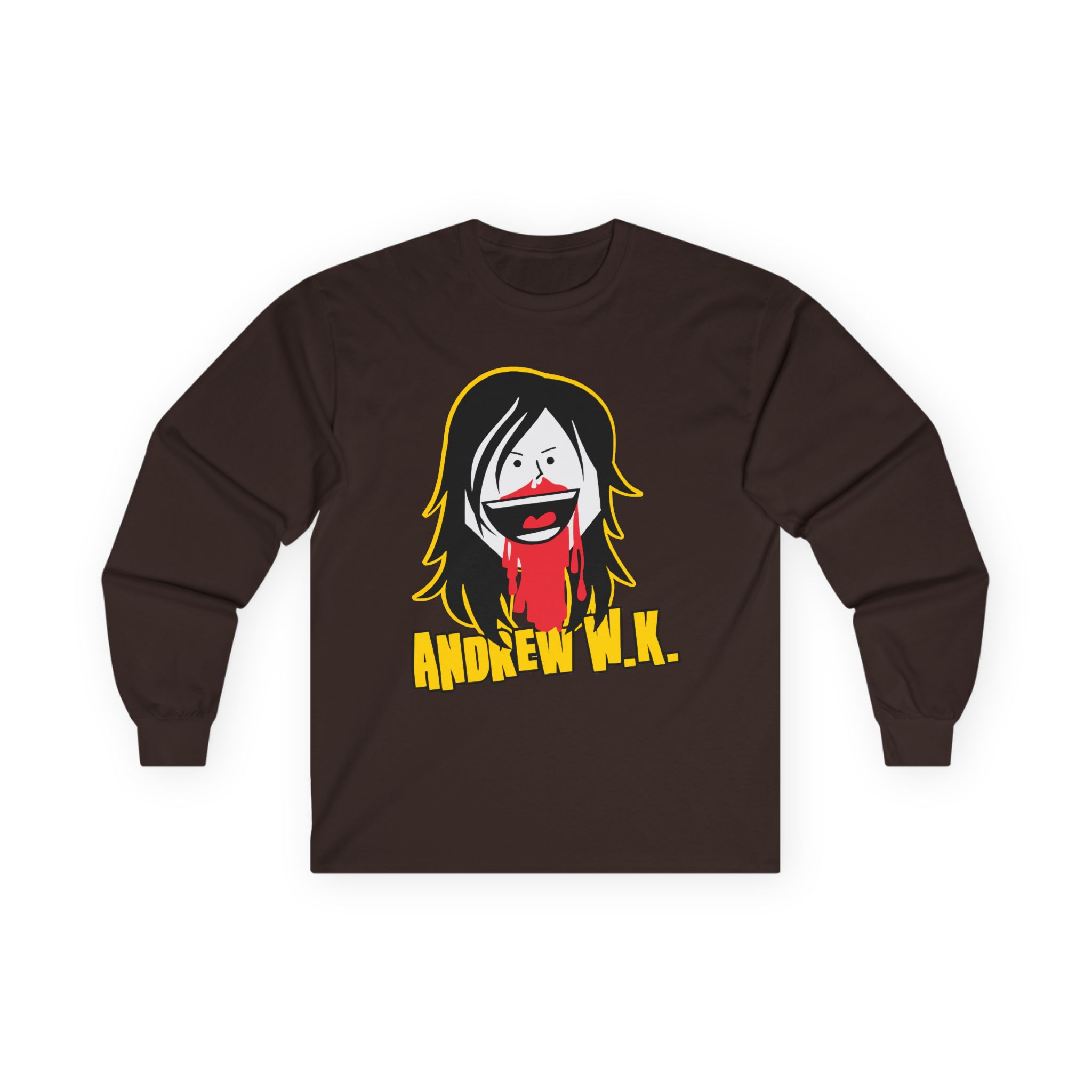 Andrew Wk Cartoon Bloody Nose Unisex Ultra Cotton Long Sleeve Tee
