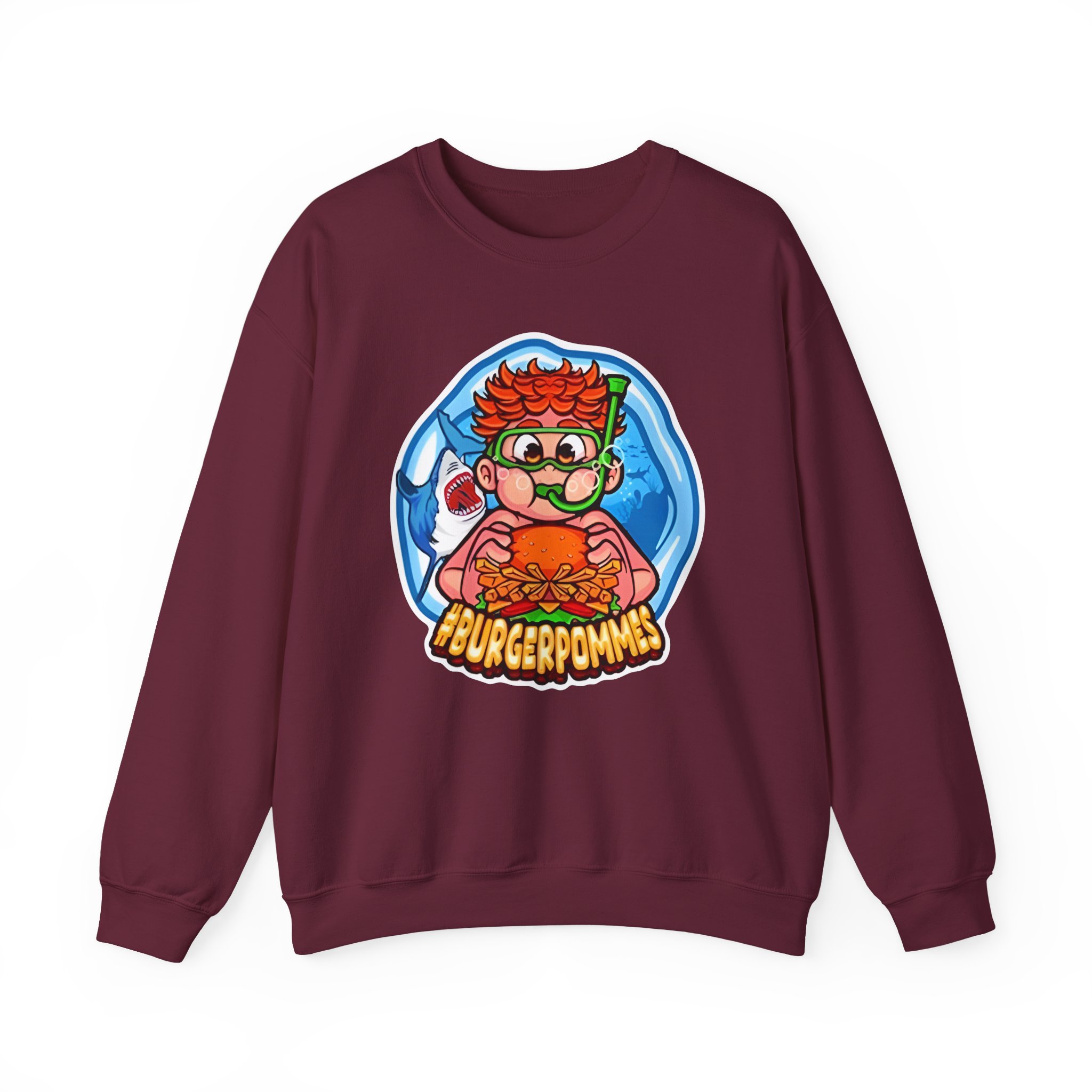Burger Pommes Unisex Heavy Blendâ„¢ Crewneck Sweatshirt