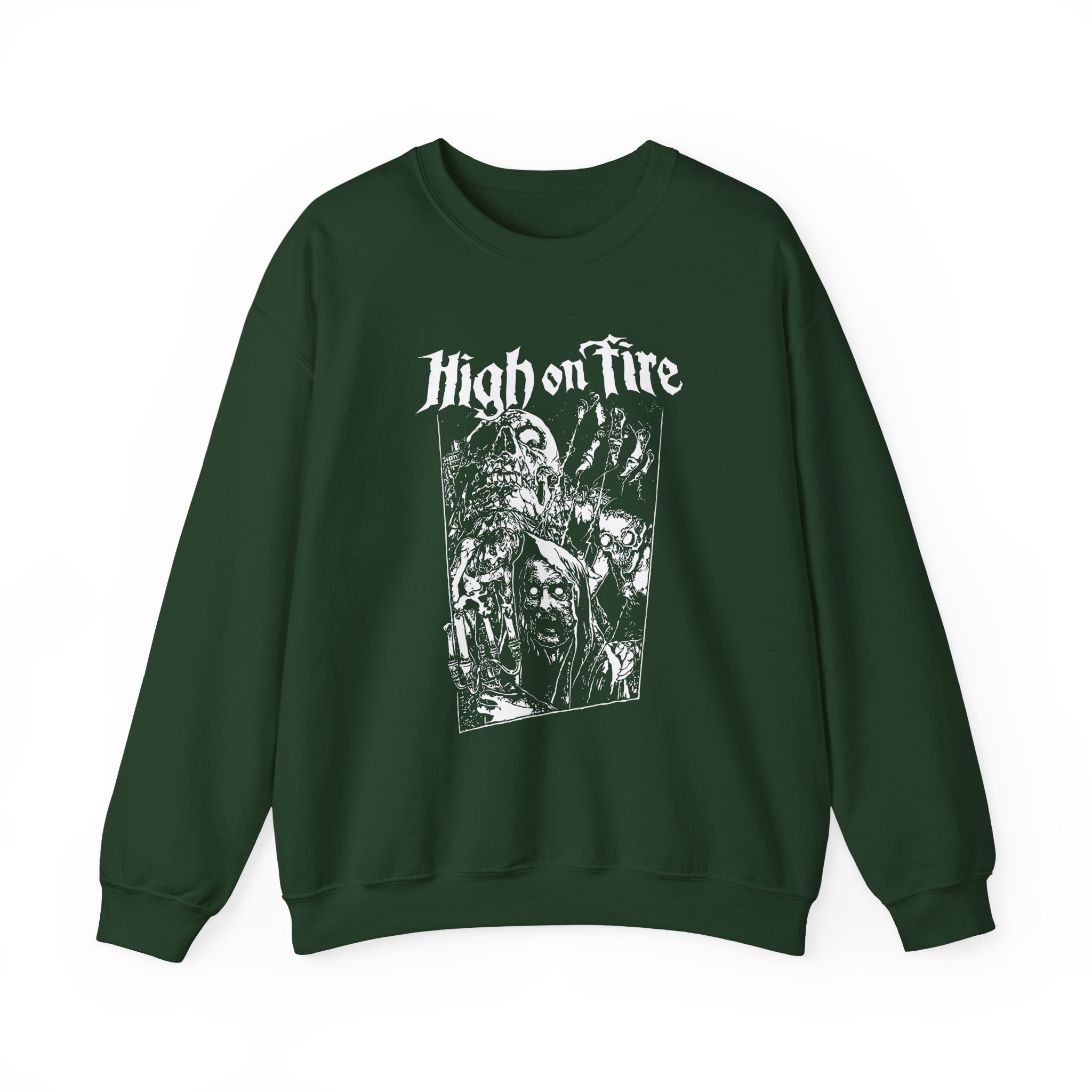 High on Fire Horror Unisex Heavy Blendâ„¢ Crewneck Sweatshirt