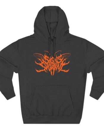 Signs of the Swarm Orange Logo Three-Panel Fleece Hoodie