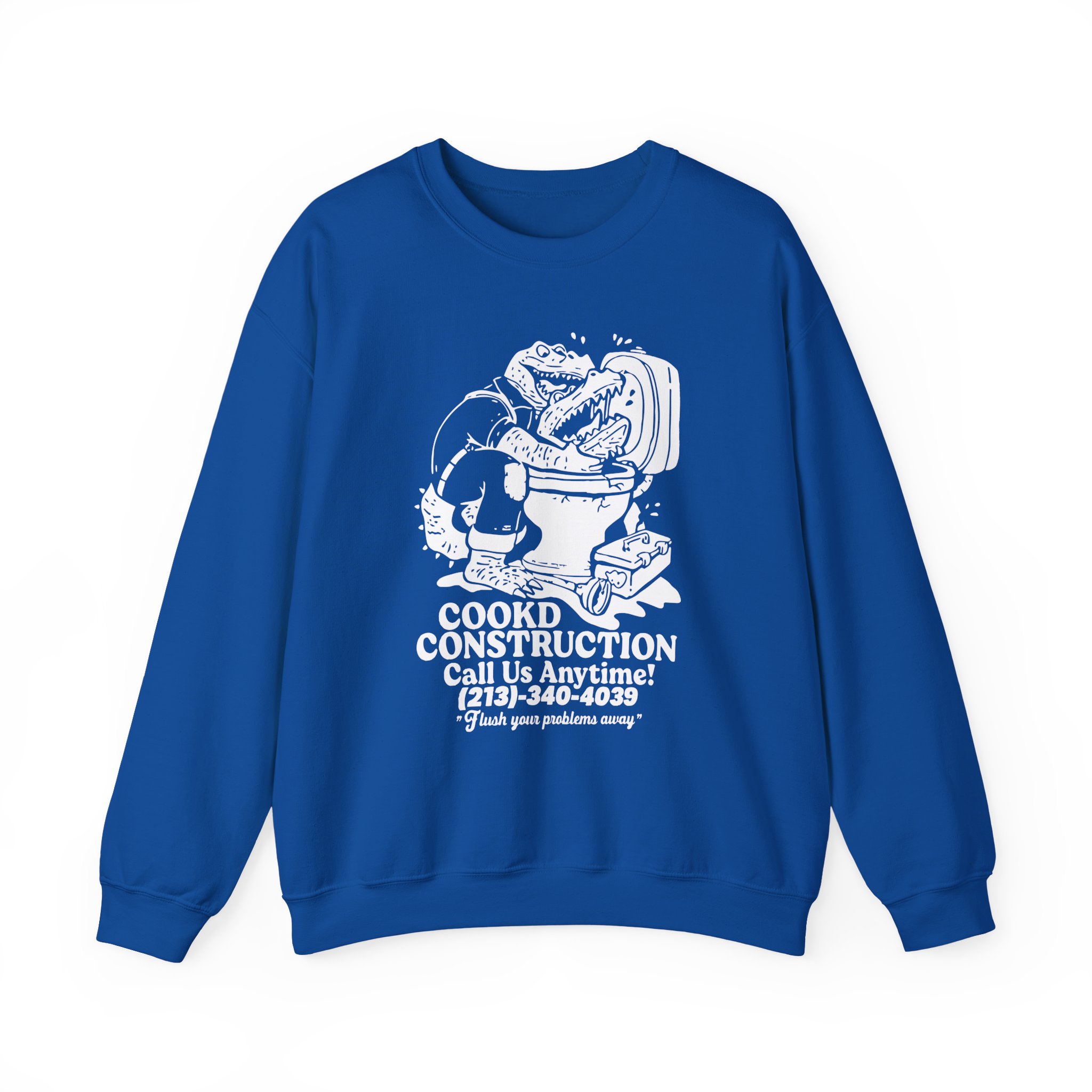 Lazarbeam  Cookd Construction Call Us Anytime Unisex Heavy Blendâ„¢ Crewneck Sweatshirt