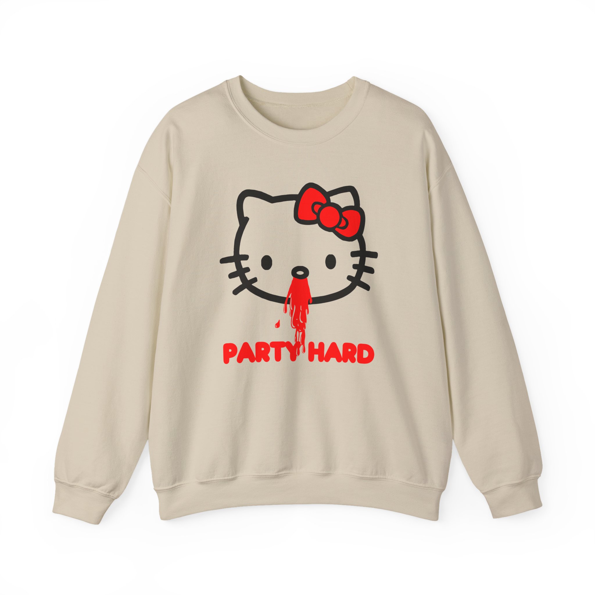 Andrew Wk Hello Party Kitty Parody Unisex Heavy Blendâ„¢ Crewneck Sweatshirt
