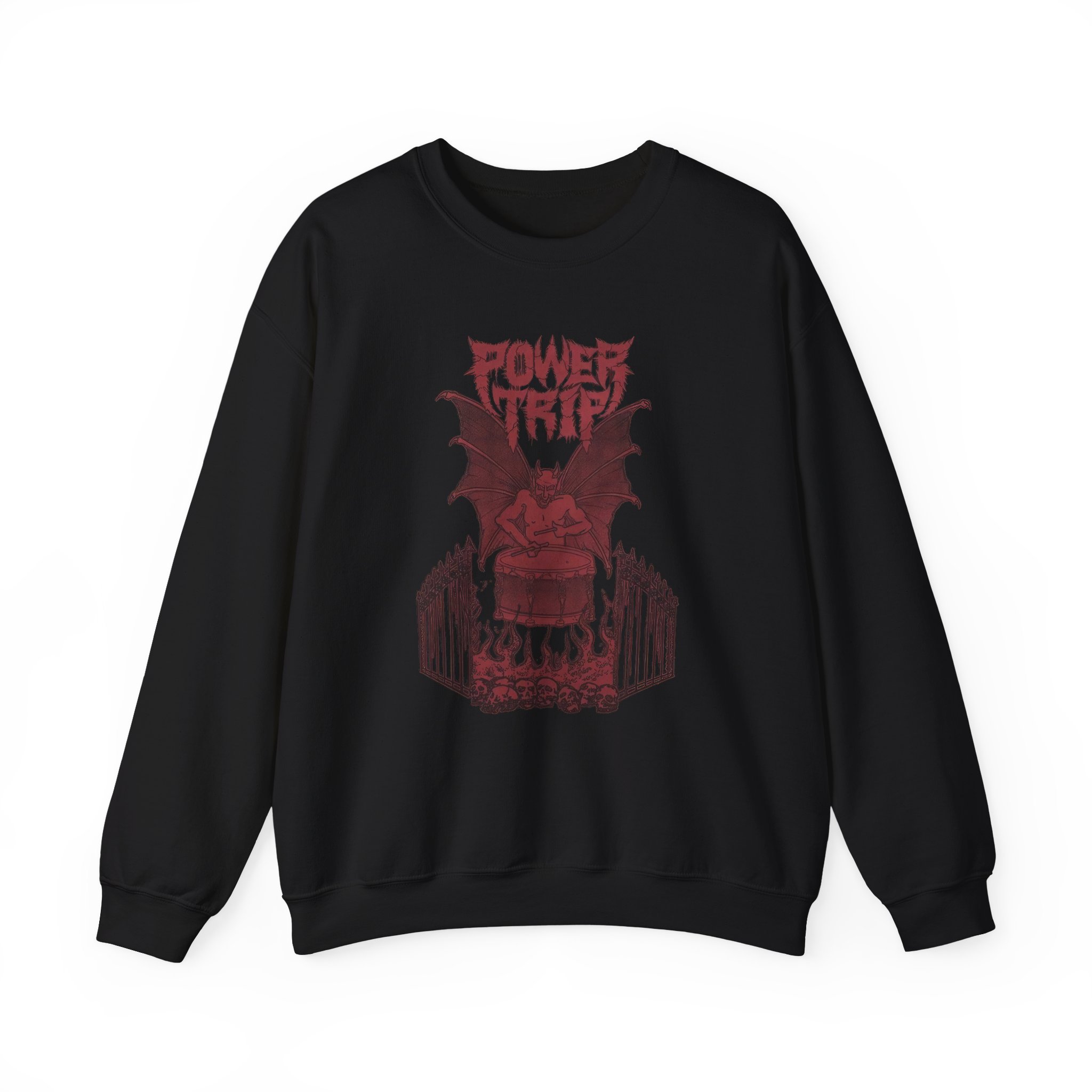 Power Trip Demon Drum Unisex Heavy Blendâ„¢ Crewneck Sweatshirt