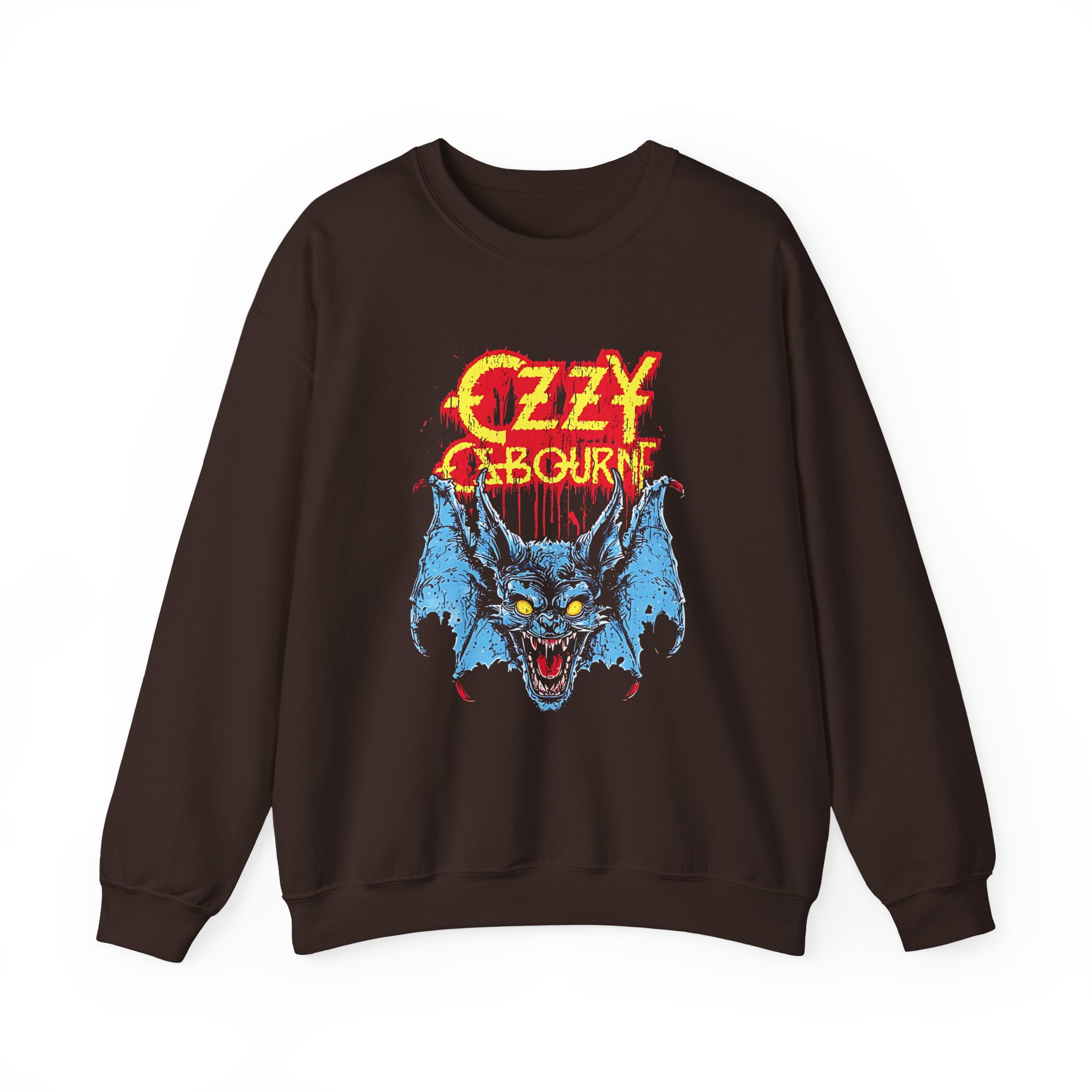 Ozzy Osbourne Glowing Eyes Bat Unisex Heavy Blendâ„¢ Crewneck Sweatshirt