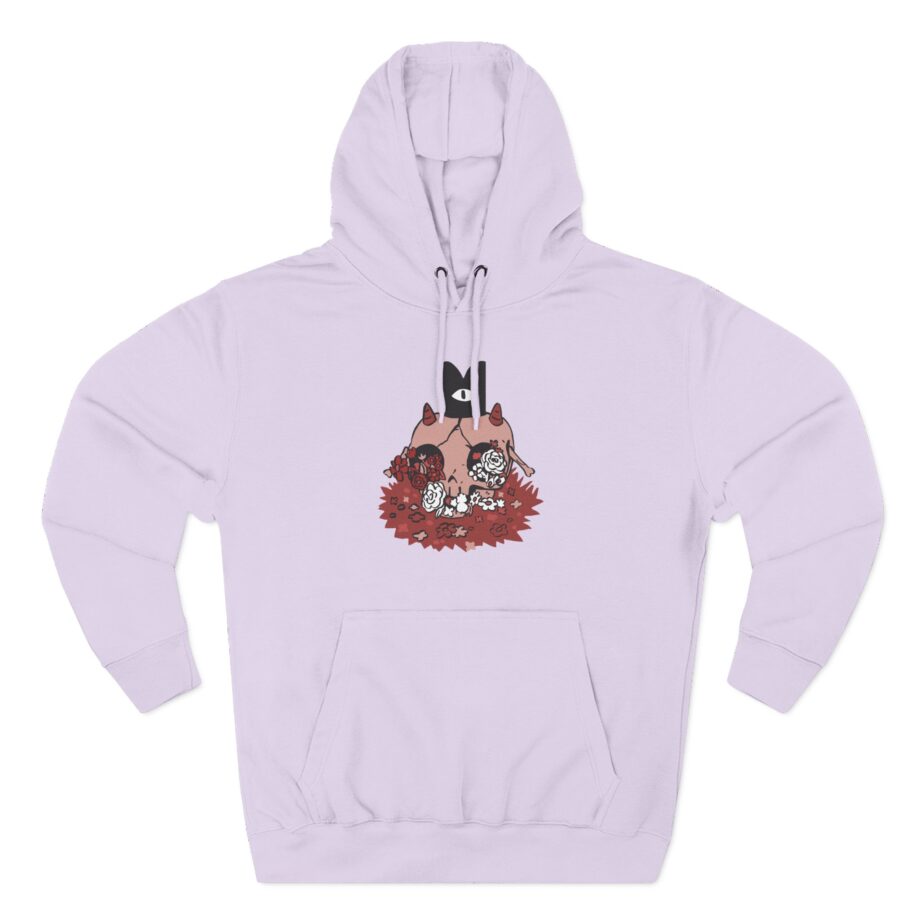 Cult of the Lamb Floral Skull Three-Panel Fleece Hoodie
