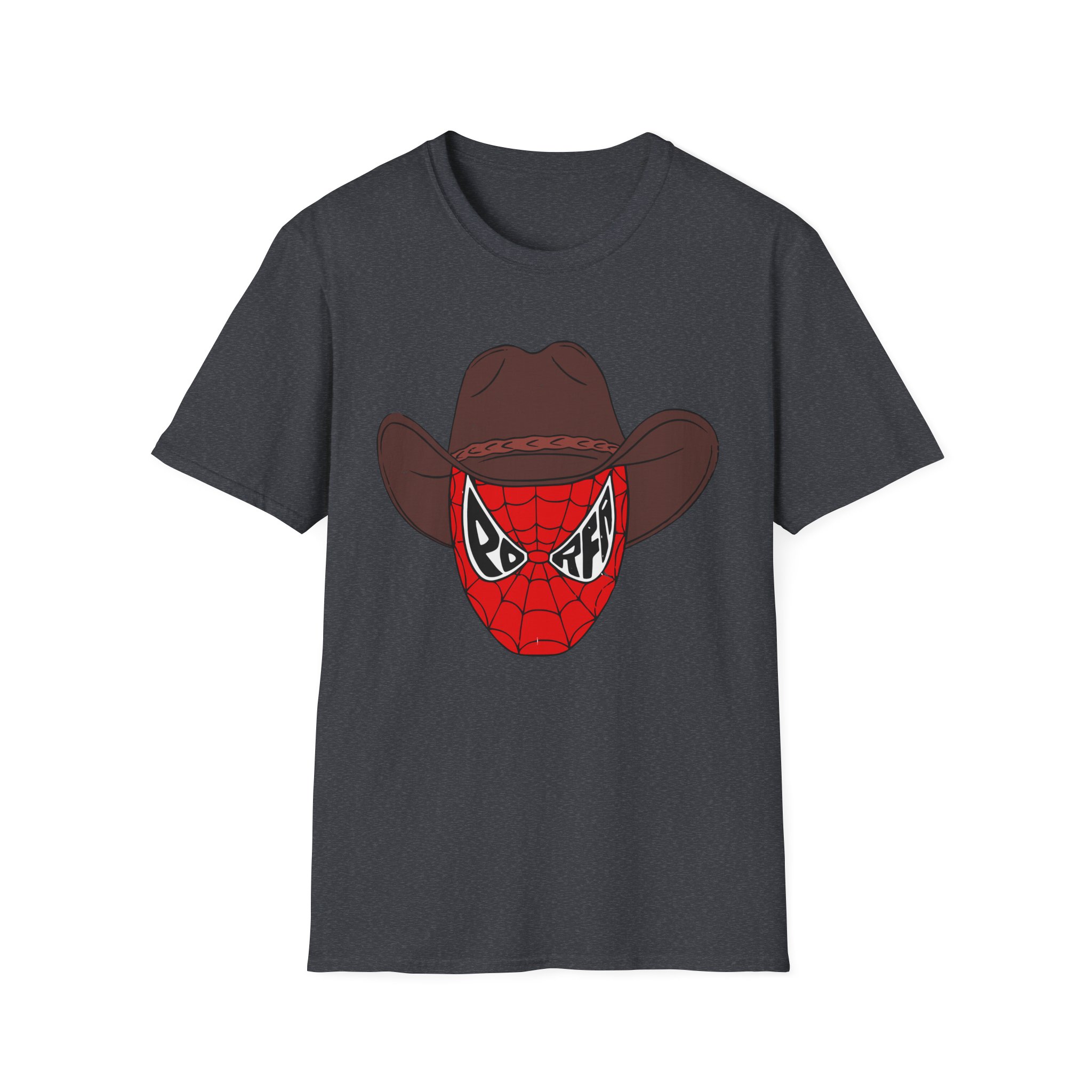 Porfa Spider Man Cowboy Hat Unisex Softstyle T-Shirt
