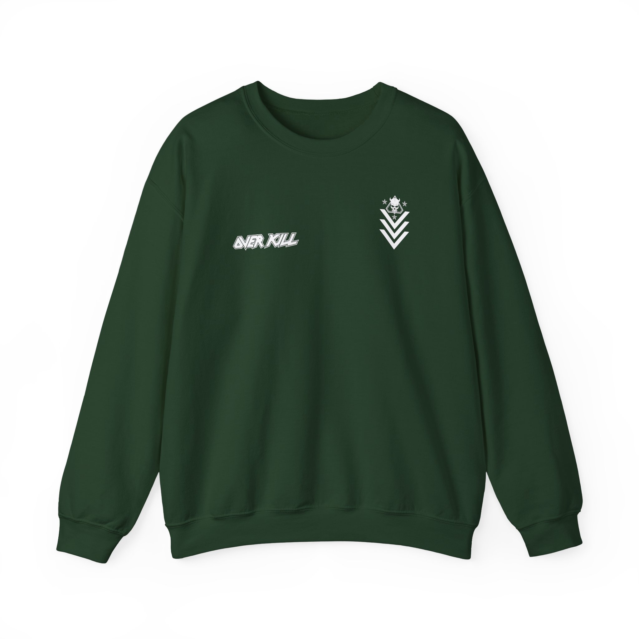 Overkill Logo Badge Skull Work Unisex Heavy Blendâ„¢ Crewneck Sweatshirt