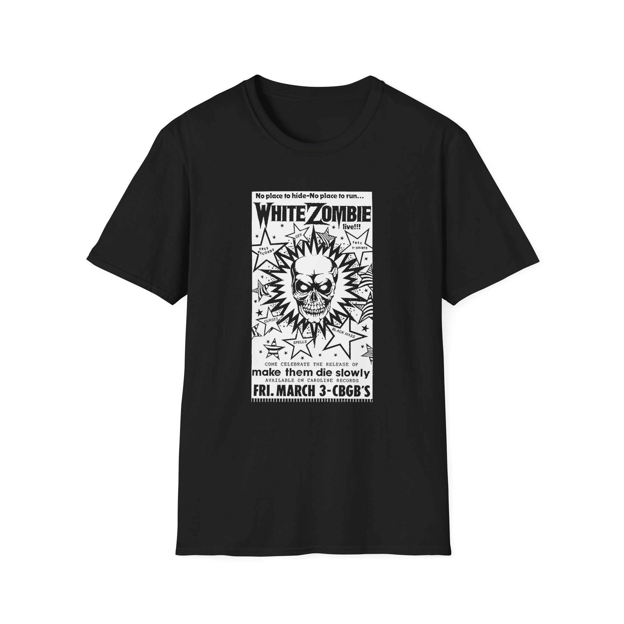 White Zombie Cbgb Poster Unisex Softstyle T-Shirt