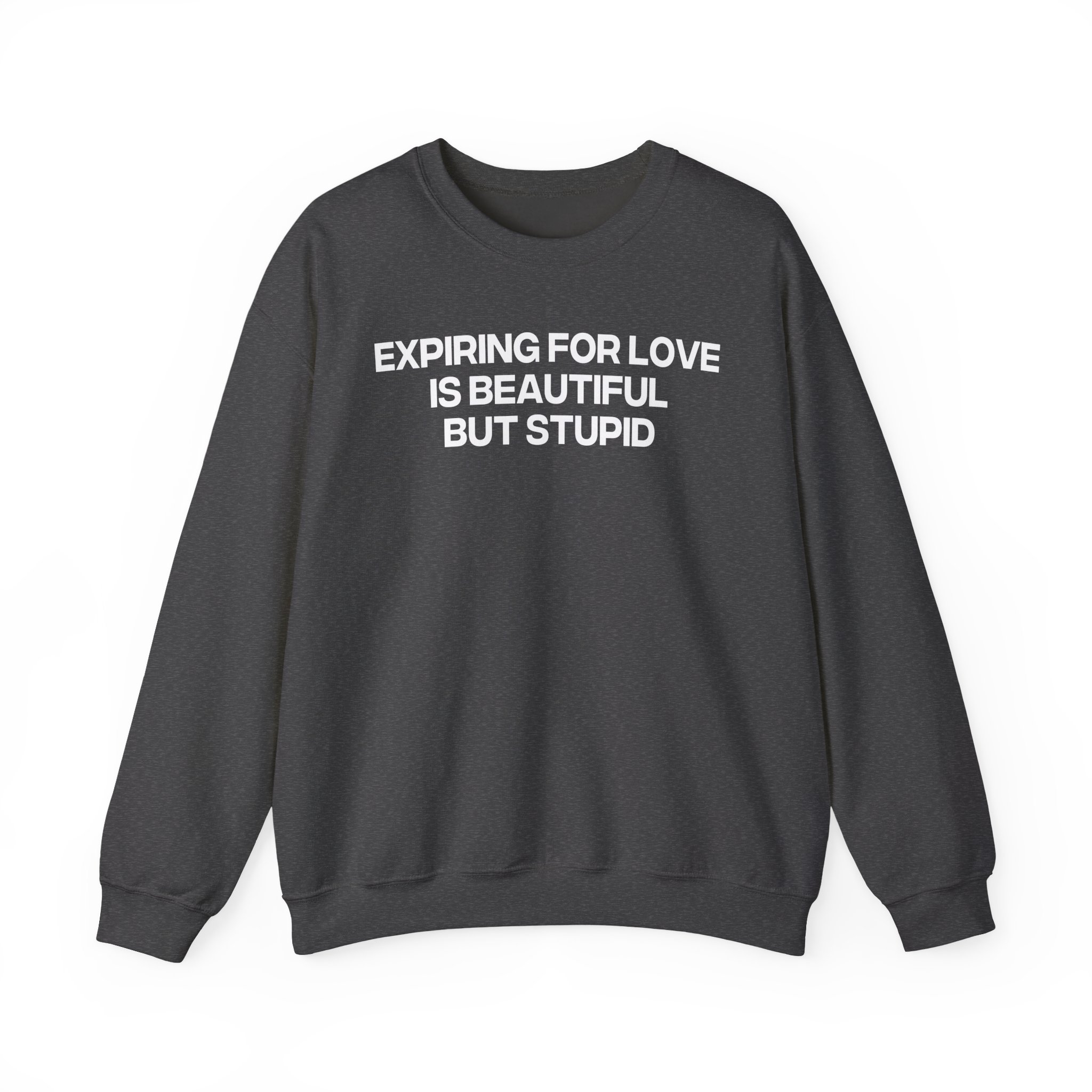 Jenny Holzer Expiring for Love is Beautiful but Stupid Unisex Heavy Blendâ„¢ Crewneck Sweatshirt