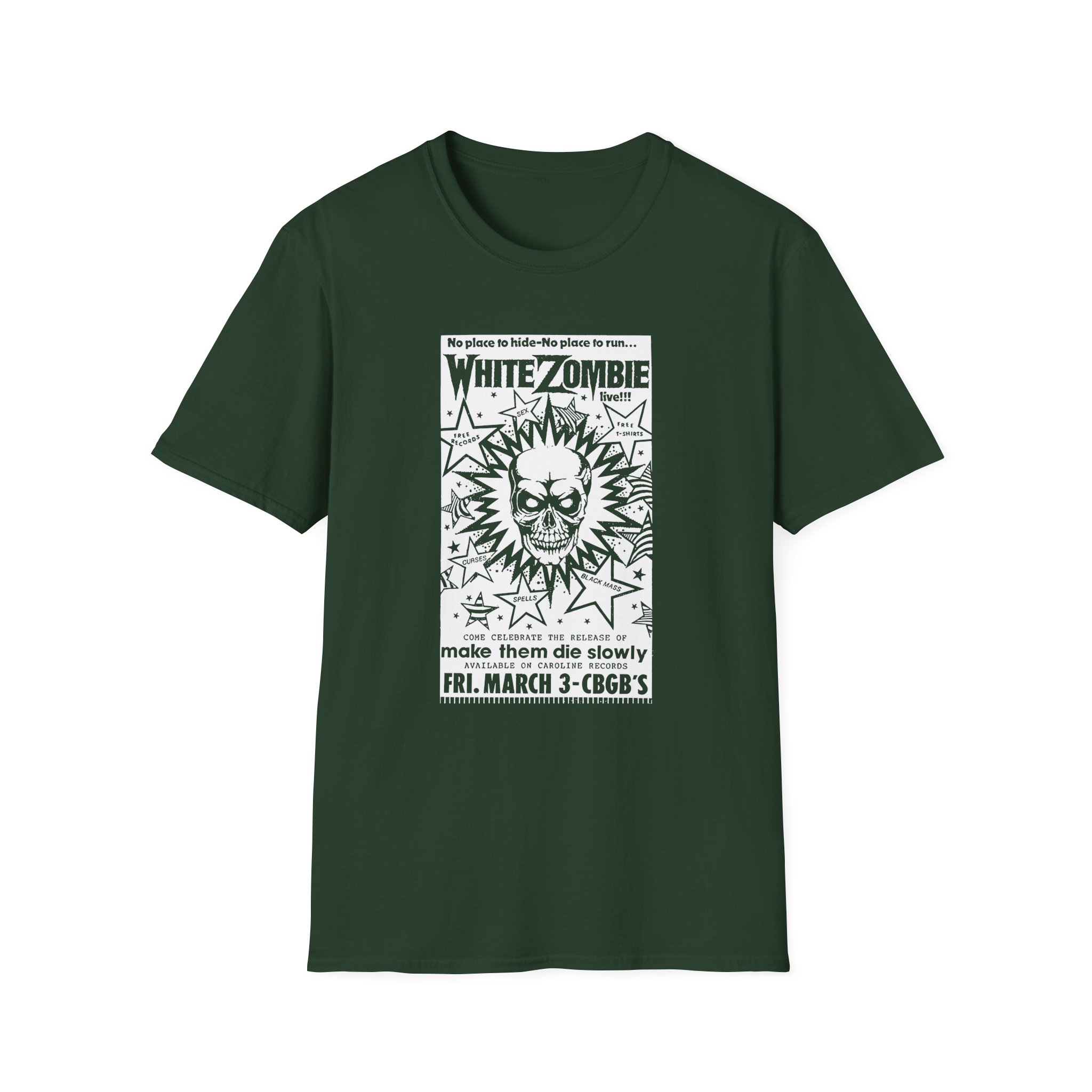 White Zombie Cbgb Poster Unisex Softstyle T-Shirt