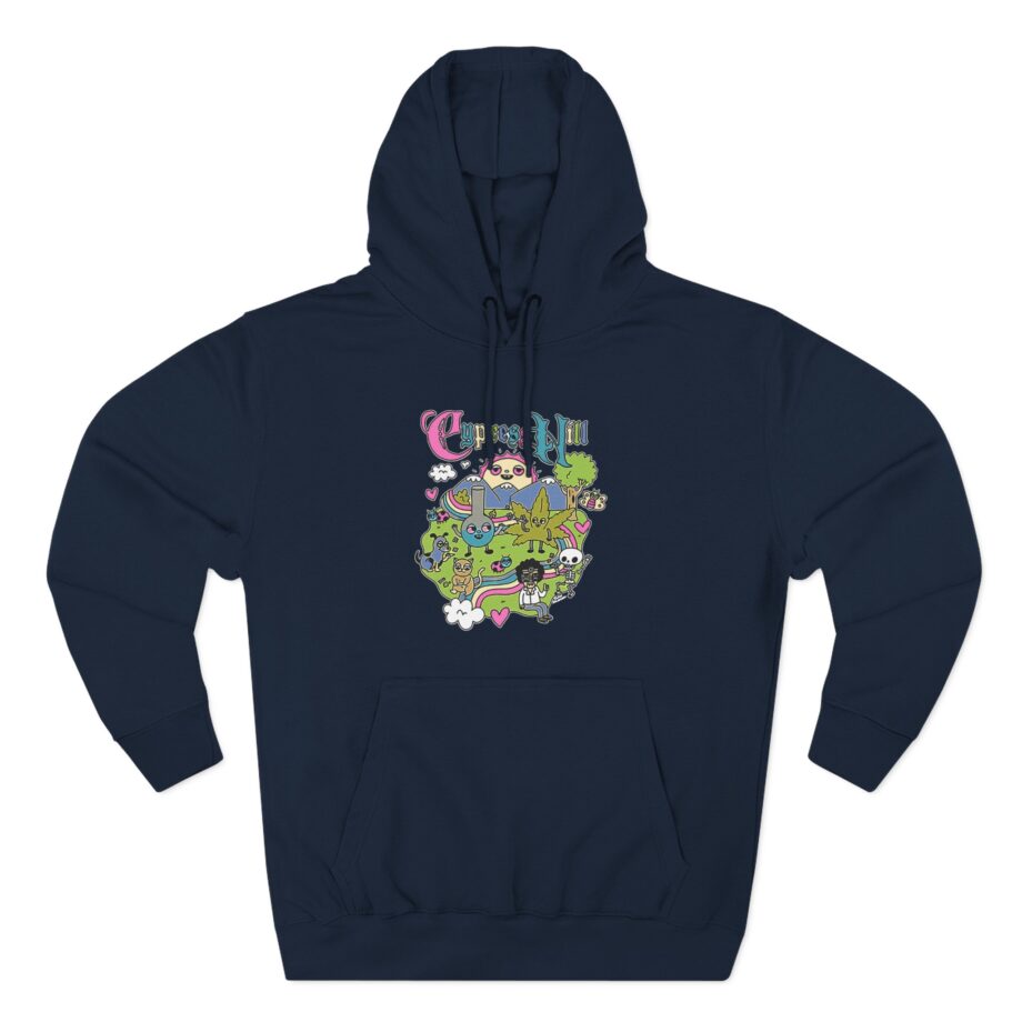 Cypress Hill Happy Time by Sean Solomon Three-Panel Fleece Hoodie