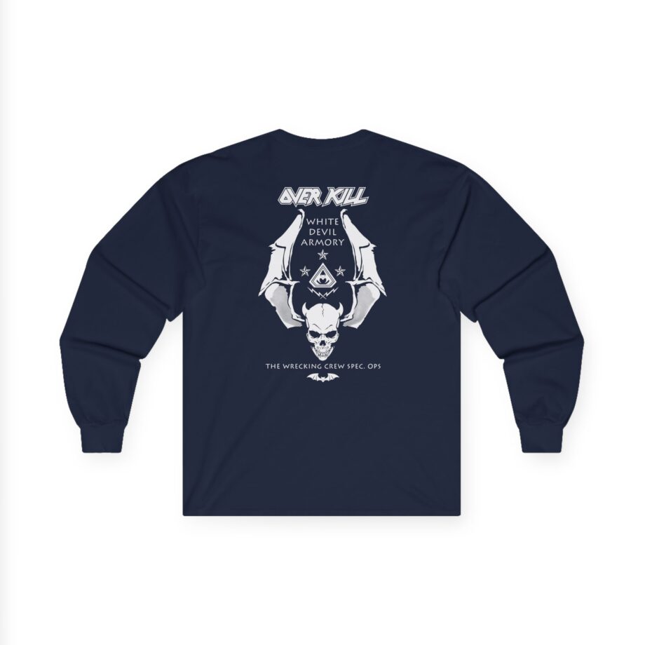 Overkill Logo Badge Skull Work Unisex Ultra Cotton Long Sleeve Tee