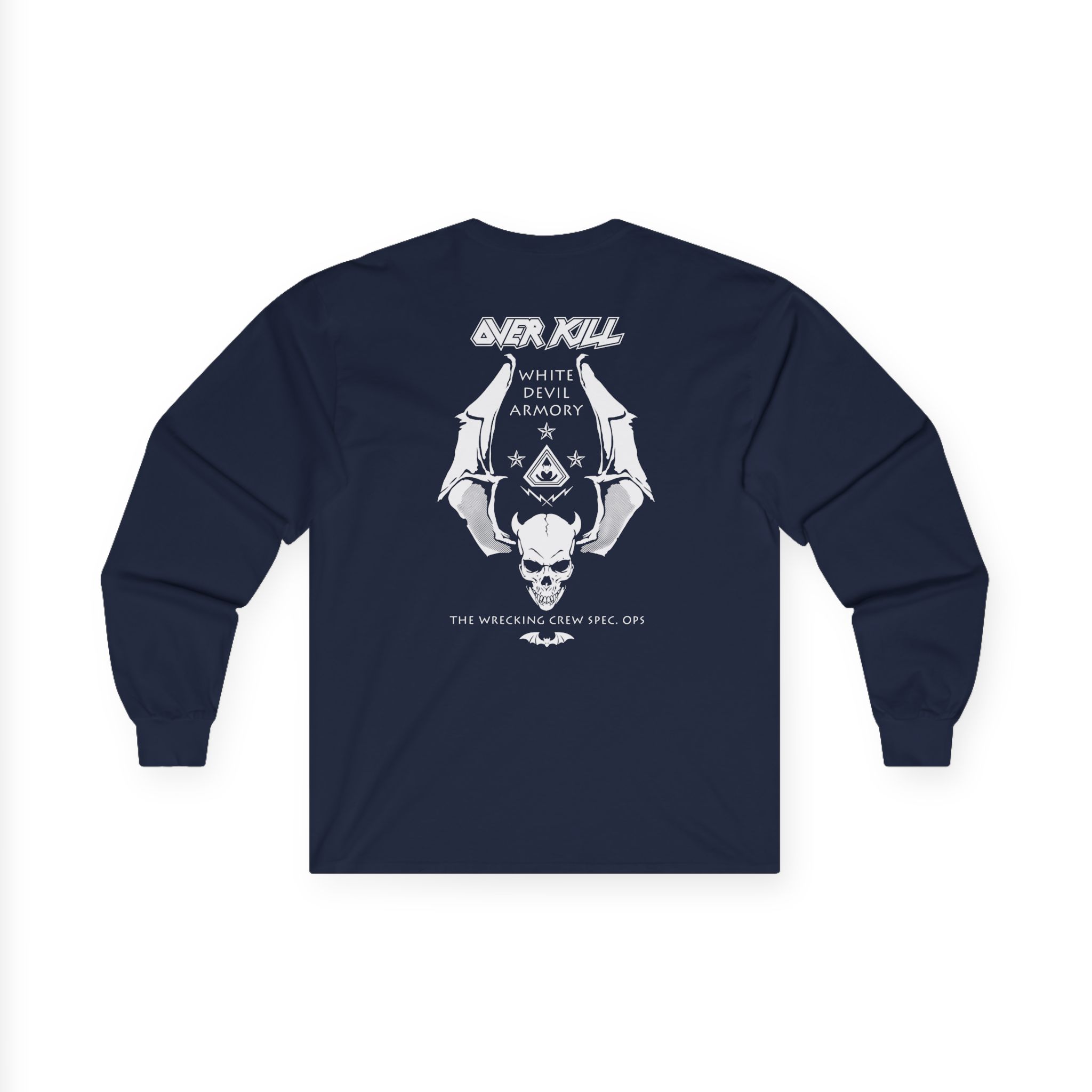 Overkill Logo Badge Skull Work Unisex Ultra Cotton Long Sleeve Tee