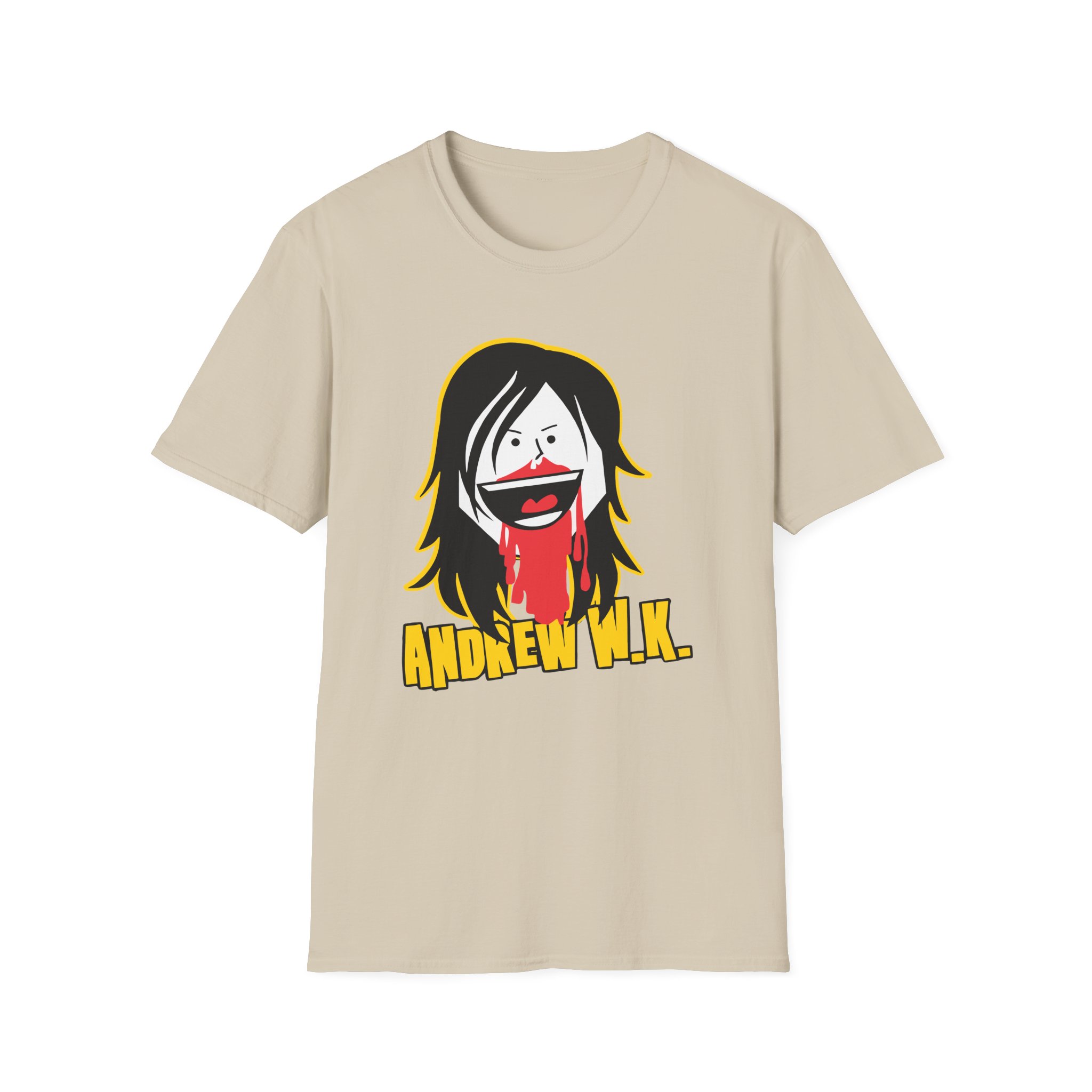 Andrew Wk Cartoon Bloody Nose Unisex Softstyle T-Shirt