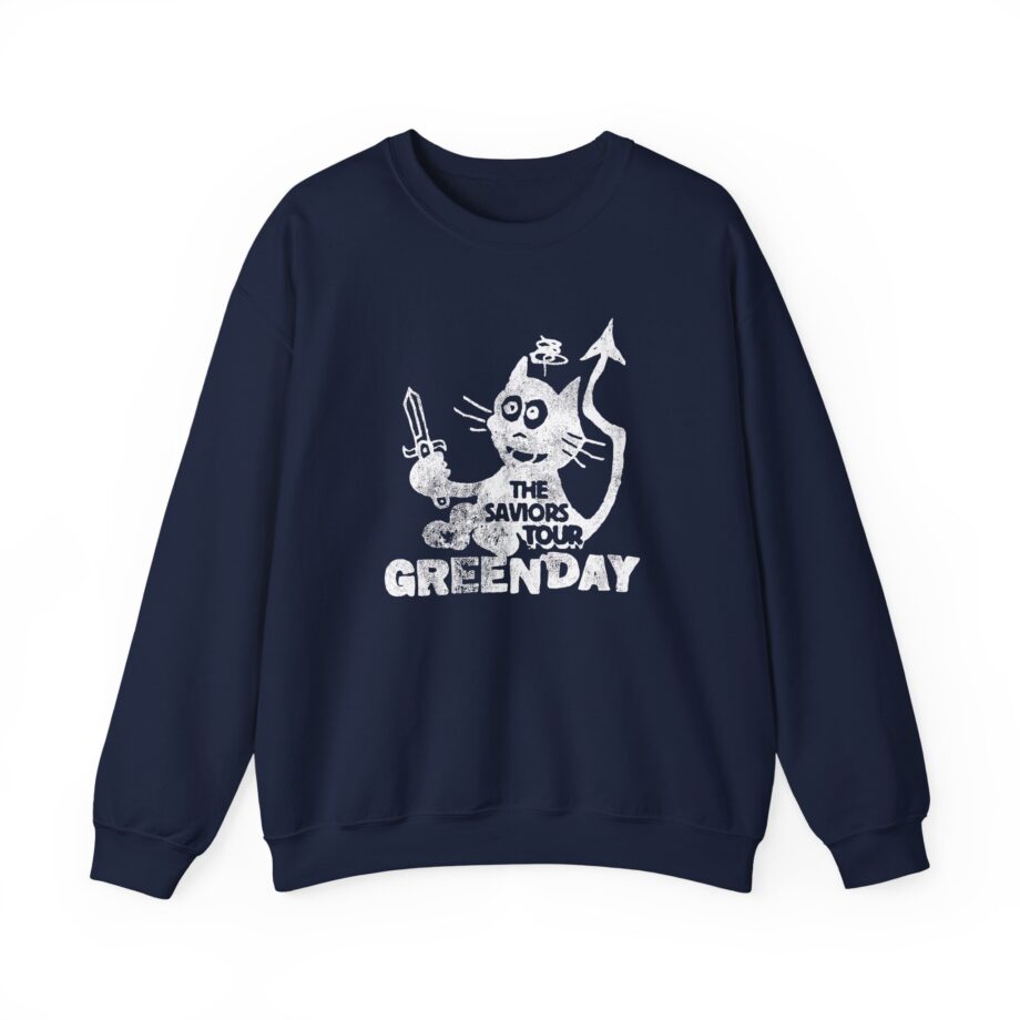 Green Day Cat and Sword Unisex Heavy Blend™ Crewneck Sweatshirt