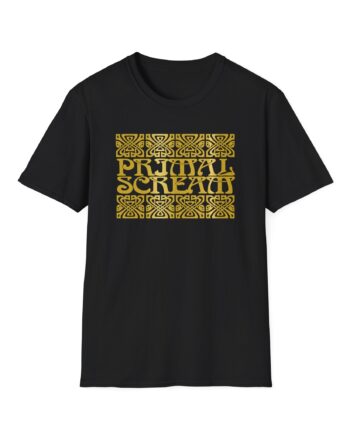Primal Scream Black & Gold Deco Unisex Softstyle T-Shirt