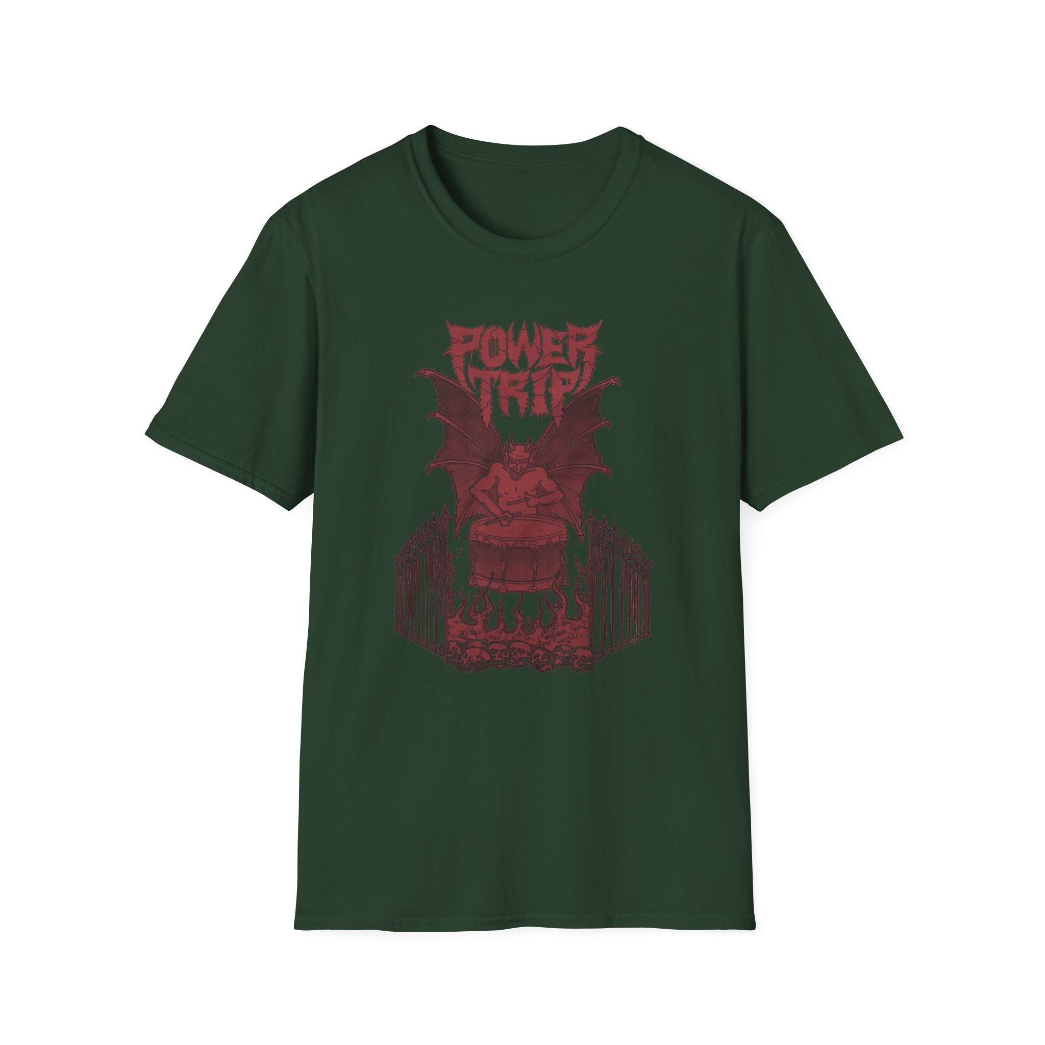 Power Trip Demon Drum Unisex Softstyle T-Shirt