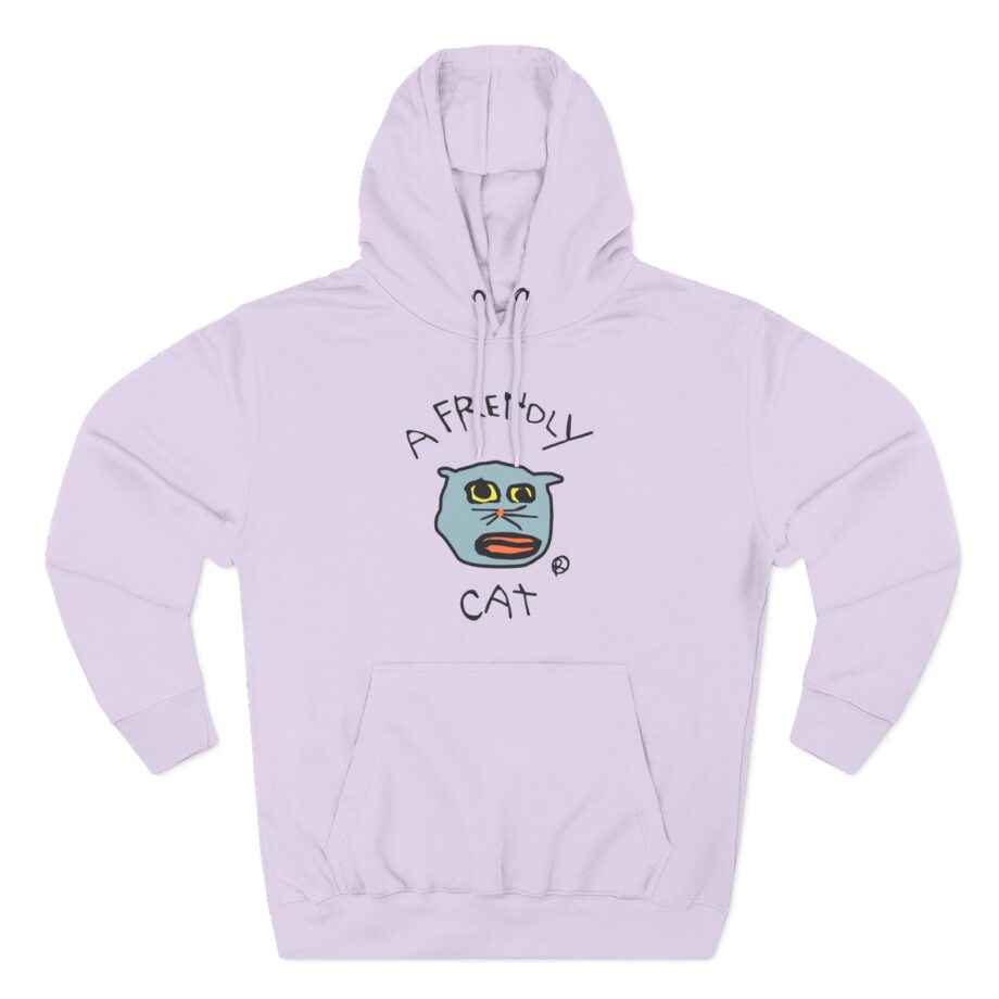 Lirik Just a Frendly Cat Three-Panel Fleece Hoodie
