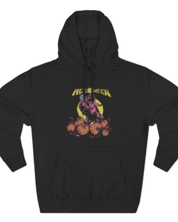 Helloween Pumpkin Garden Three-Panel Fleece Hoodie