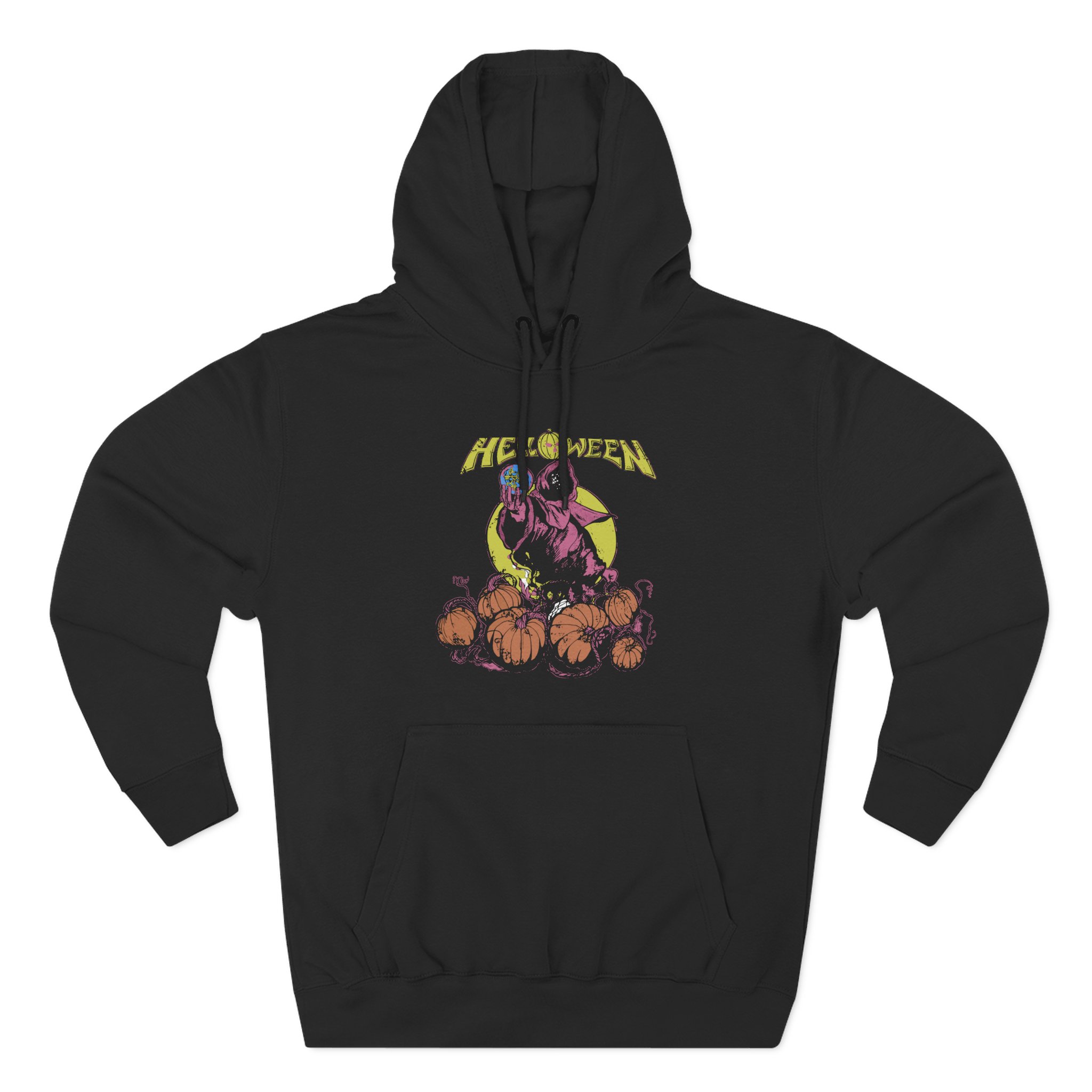 Helloween Pumpkin Garden Three-Panel Fleece Hoodie