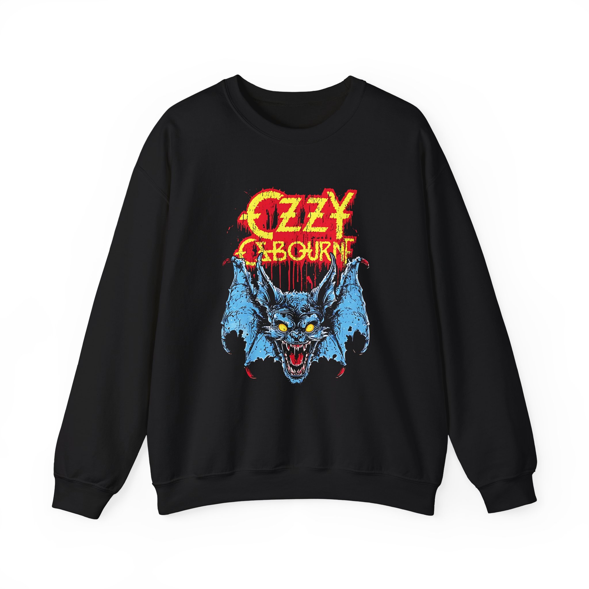 Ozzy Osbourne Glowing Eyes Bat Unisex Heavy Blendâ„¢ Crewneck Sweatshirt