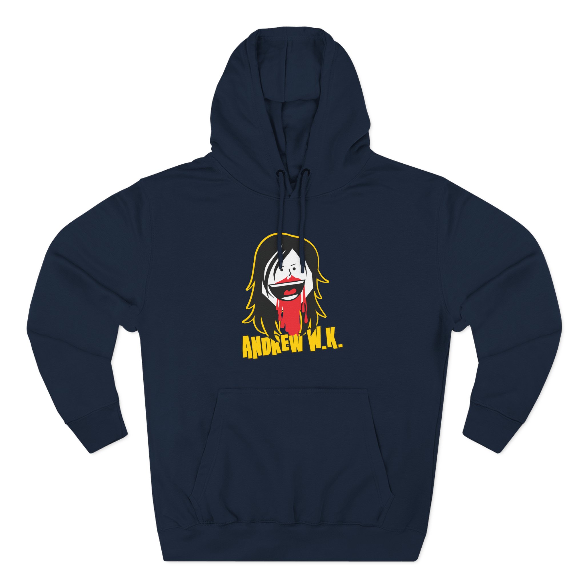Andrew Wk Cartoon Bloody Nose Three-Panel Fleece Hoodie