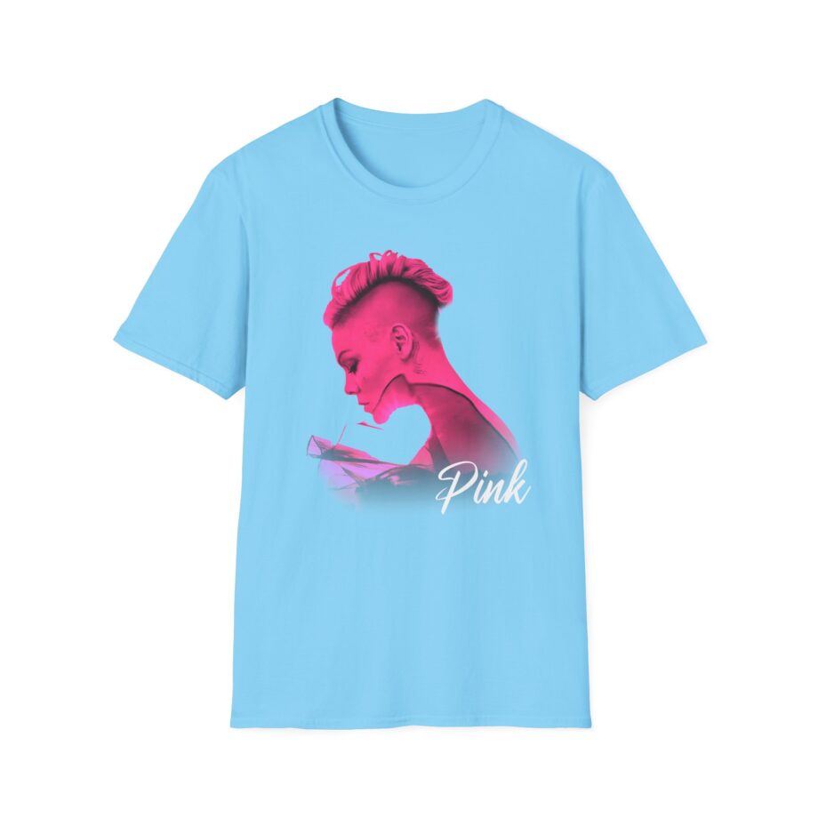 P!nk Silhouette Photo Peach Unisex Softstyle T-Shirt