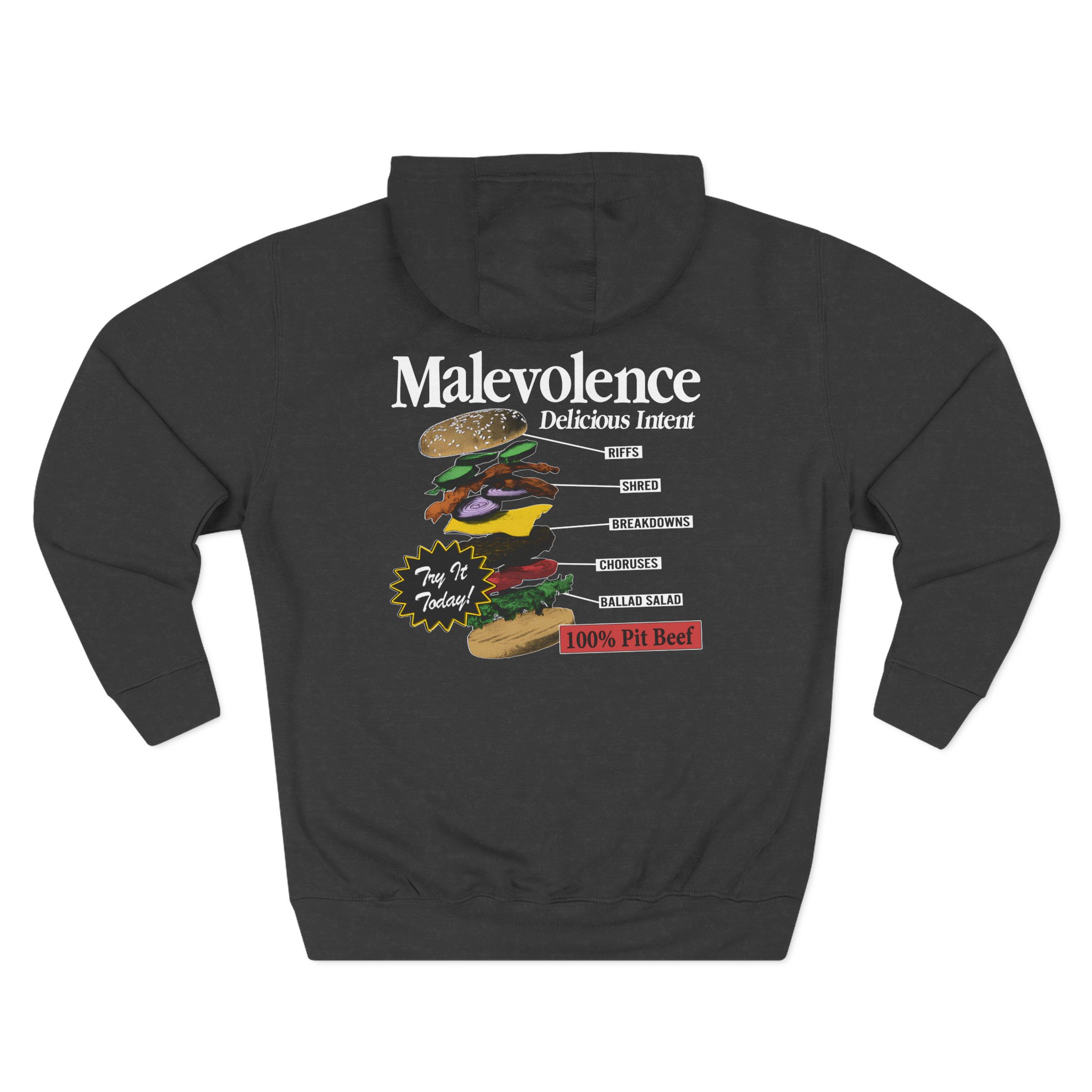 Malevolence Pit Beef Three-Panel Fleece Hoodie